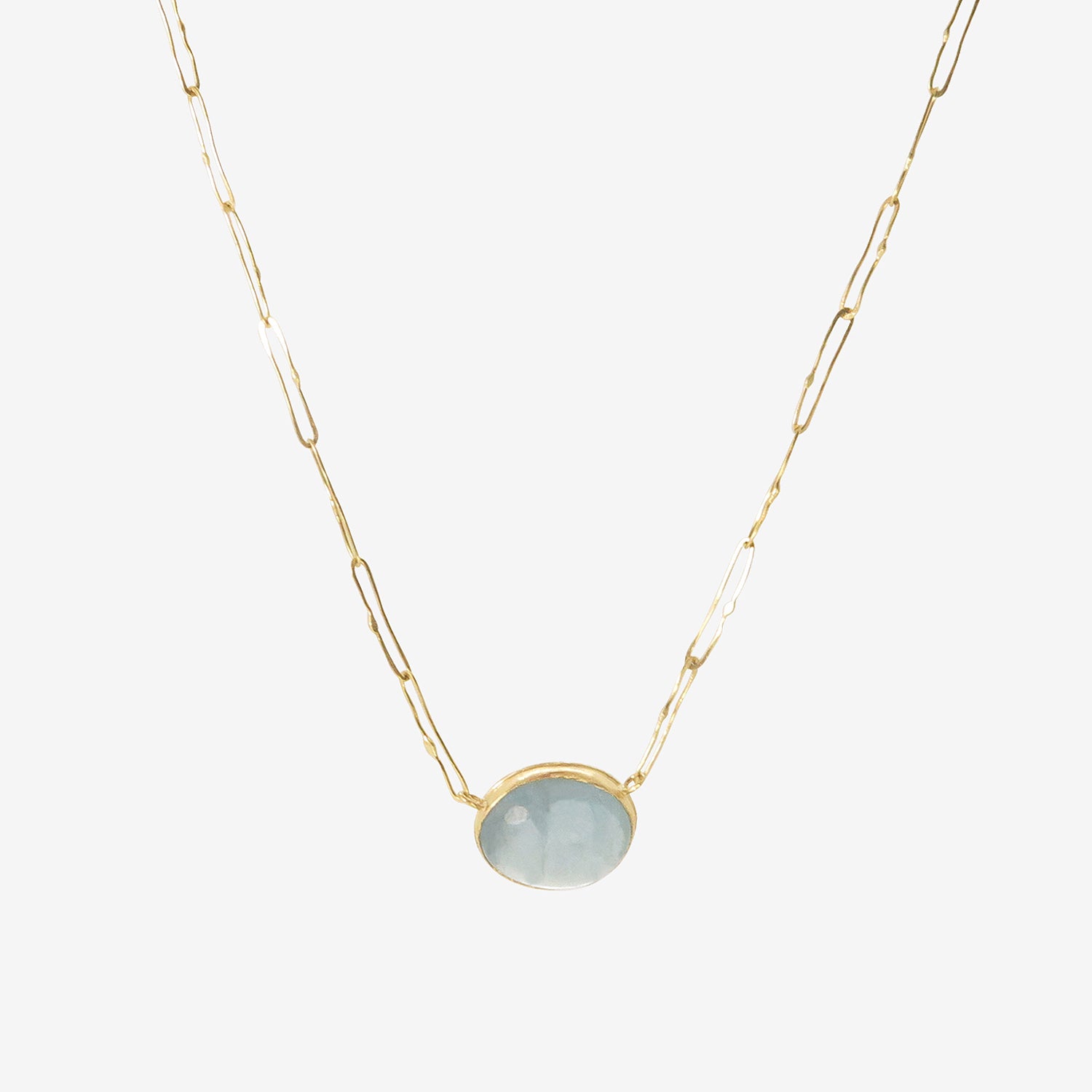 JUDY GEIB 18K & OVAL AQUAMARINE ECHO NECKLACE, 9.94CT