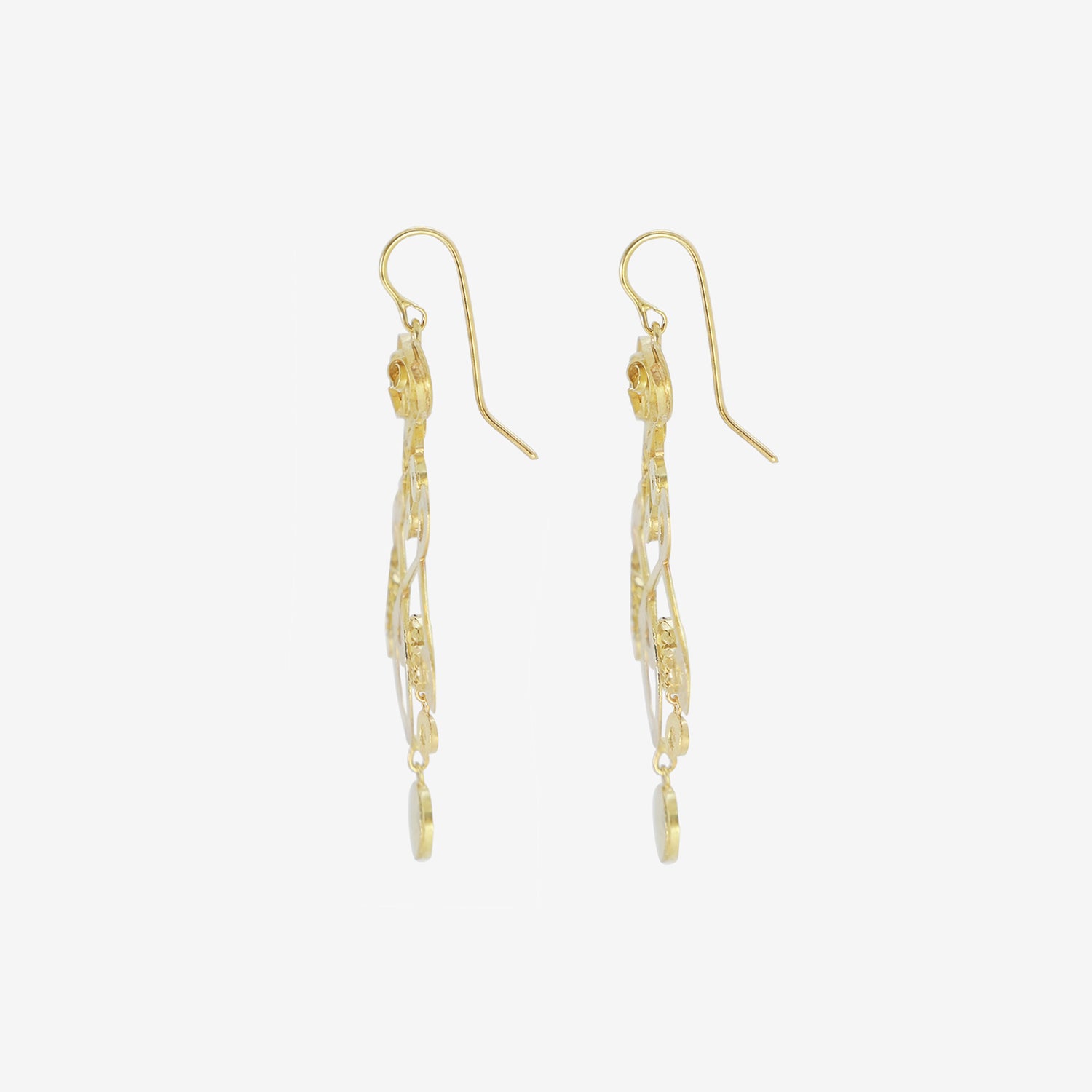 JUDY GEIB 18K SCRIBBLY STUDIO SWEEP EARRINGS