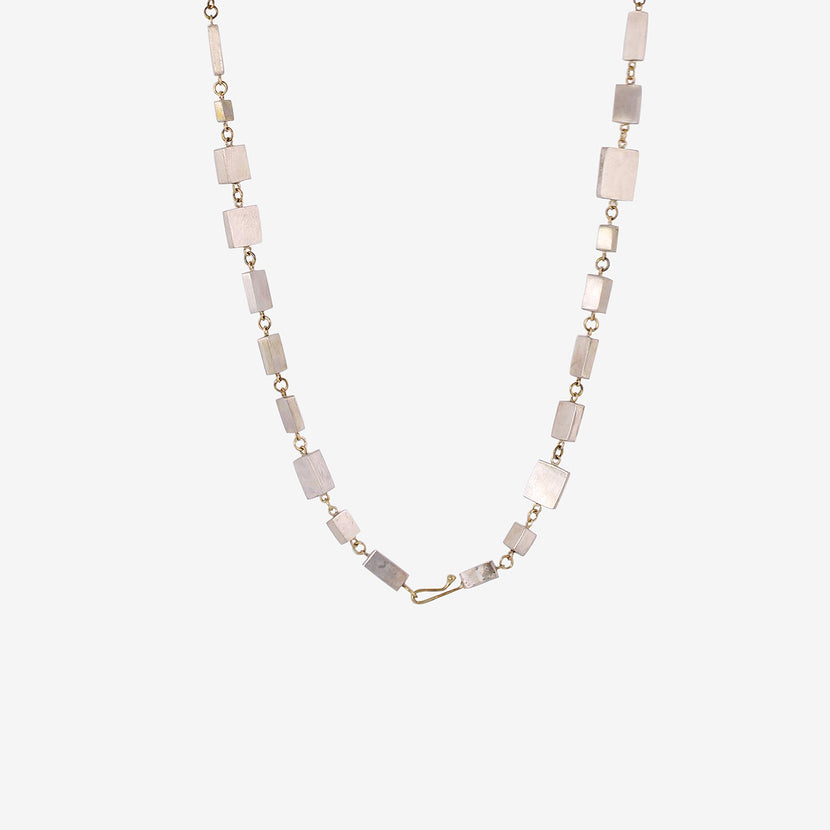 JUDY GEIB 18K & STERLING SILVER LONG CUBIC NECKLACE