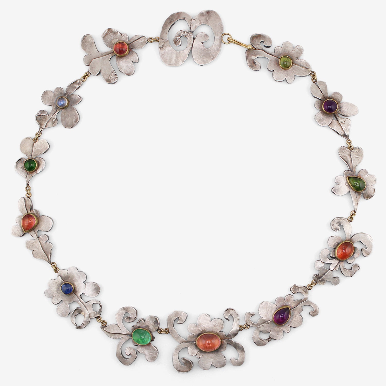 JUDY GEIB STERLING SILVER SHAPE NECKLACE WITH GEMSTONES