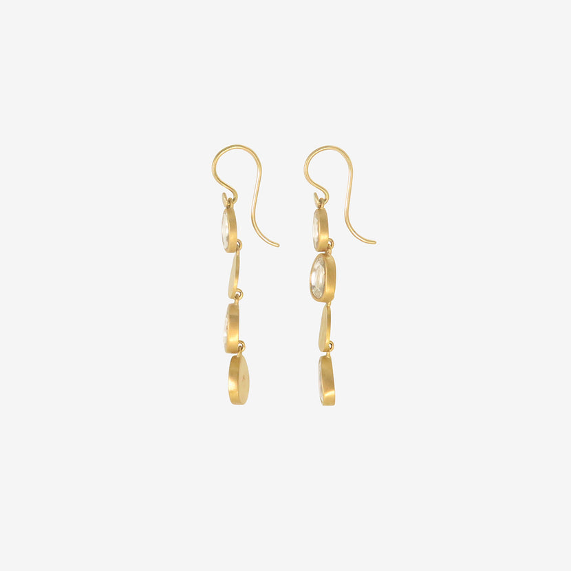 LOLA BROOKS 22K & WHITE SAPPHIRE QUADRUPLE DROP EARRINGS, 5.29CT