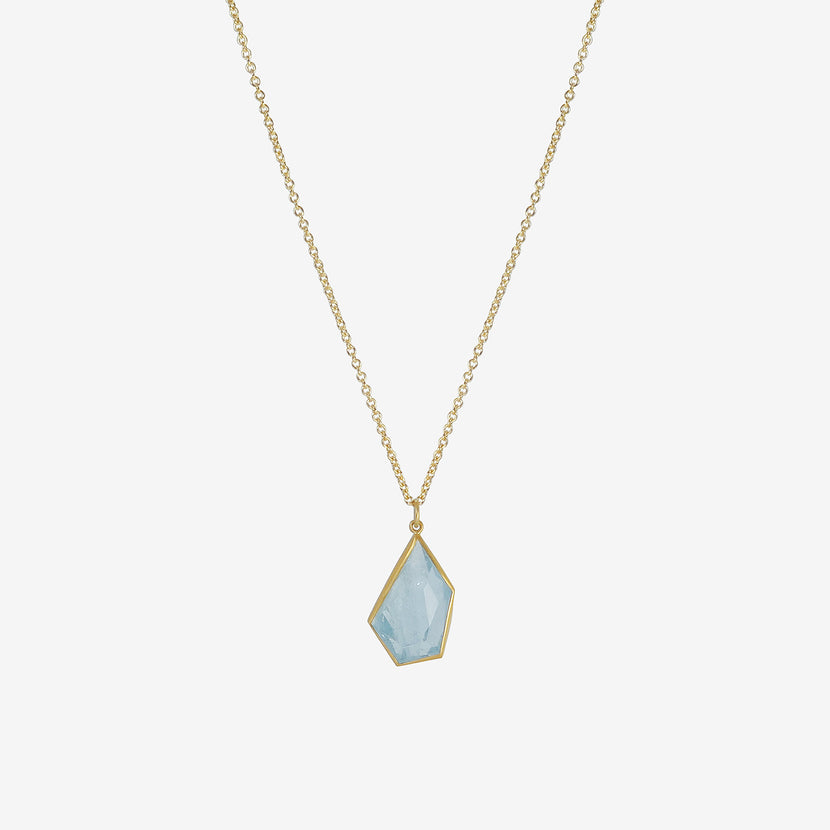 LOLA BROOKS 18K & AQUAMARINE CHUNK PENDANT, 26.42CT