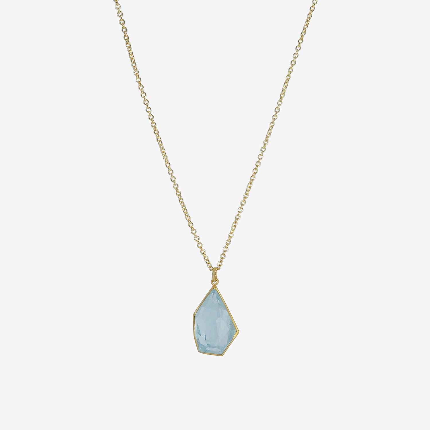 LOLA BROOKS 18K & AQUAMARINE CHUNK PENDANT, 26.42CT