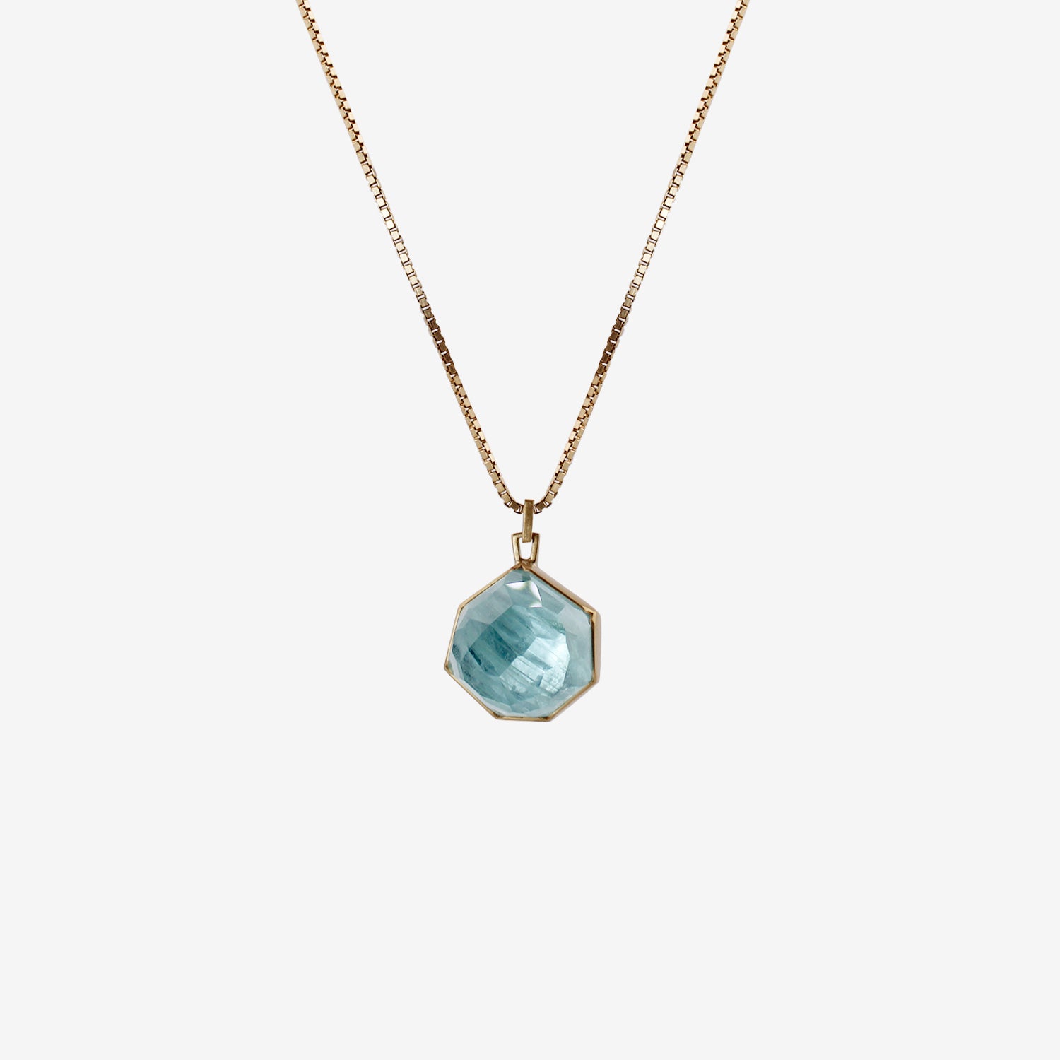 LOLA BROOKS 18K & AQUAMARINE CRYSTAL PEBBLE PENDANT, 18.37CT