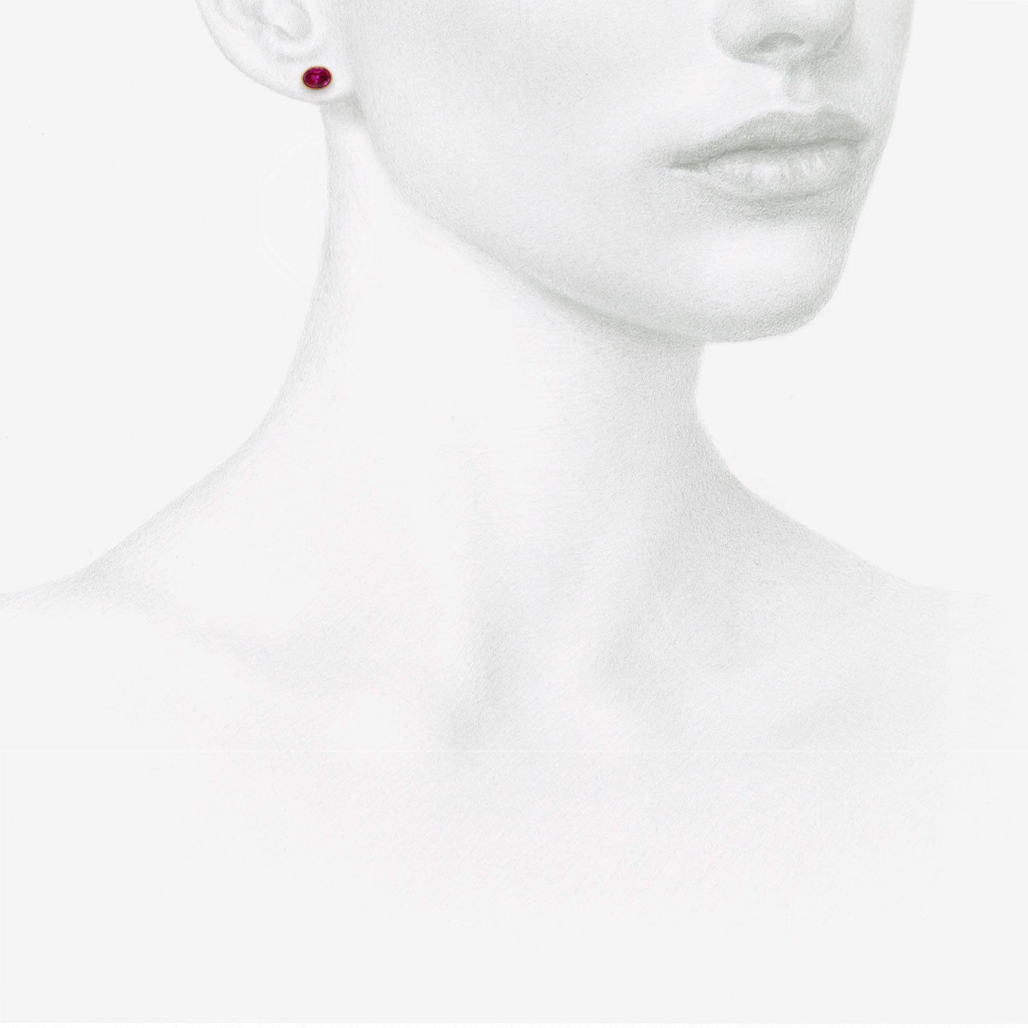 LOLA BROOKS 18K & BUFF-TOP RUBY PEBBLE STUDS, 1CT