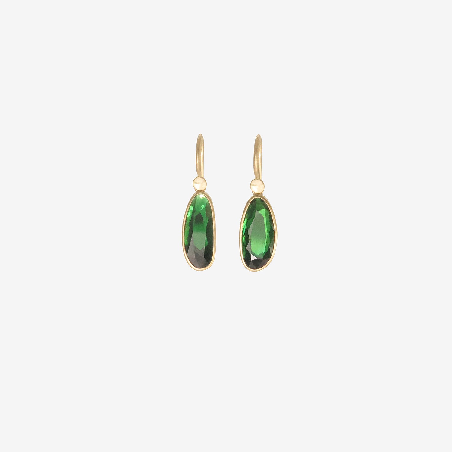 LOLA BROOKS 18K & CHROME TOURMALINE SEQUIN PEBBLE EARRINGS, 2.64CT