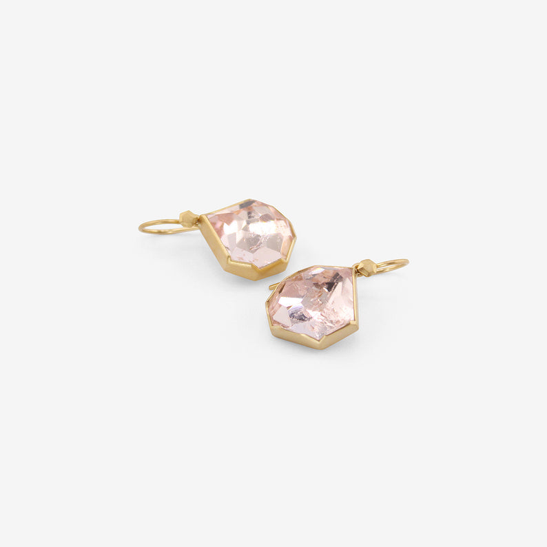 LOLA BROOKS 18K & CHUNKY FACETED BRAZILIAN MORGANITE DROP EARRINGS, 18.8CT