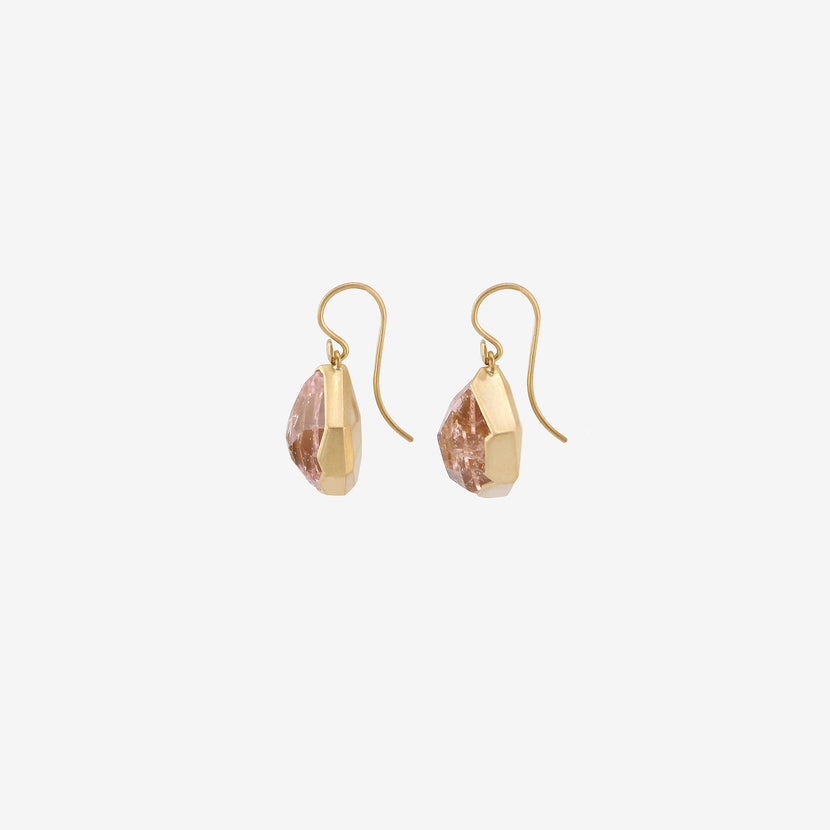 LOLA BROOKS 18K & CHUNKY FACETED BRAZILIAN MORGANITE DROP EARRINGS, 18.8CT