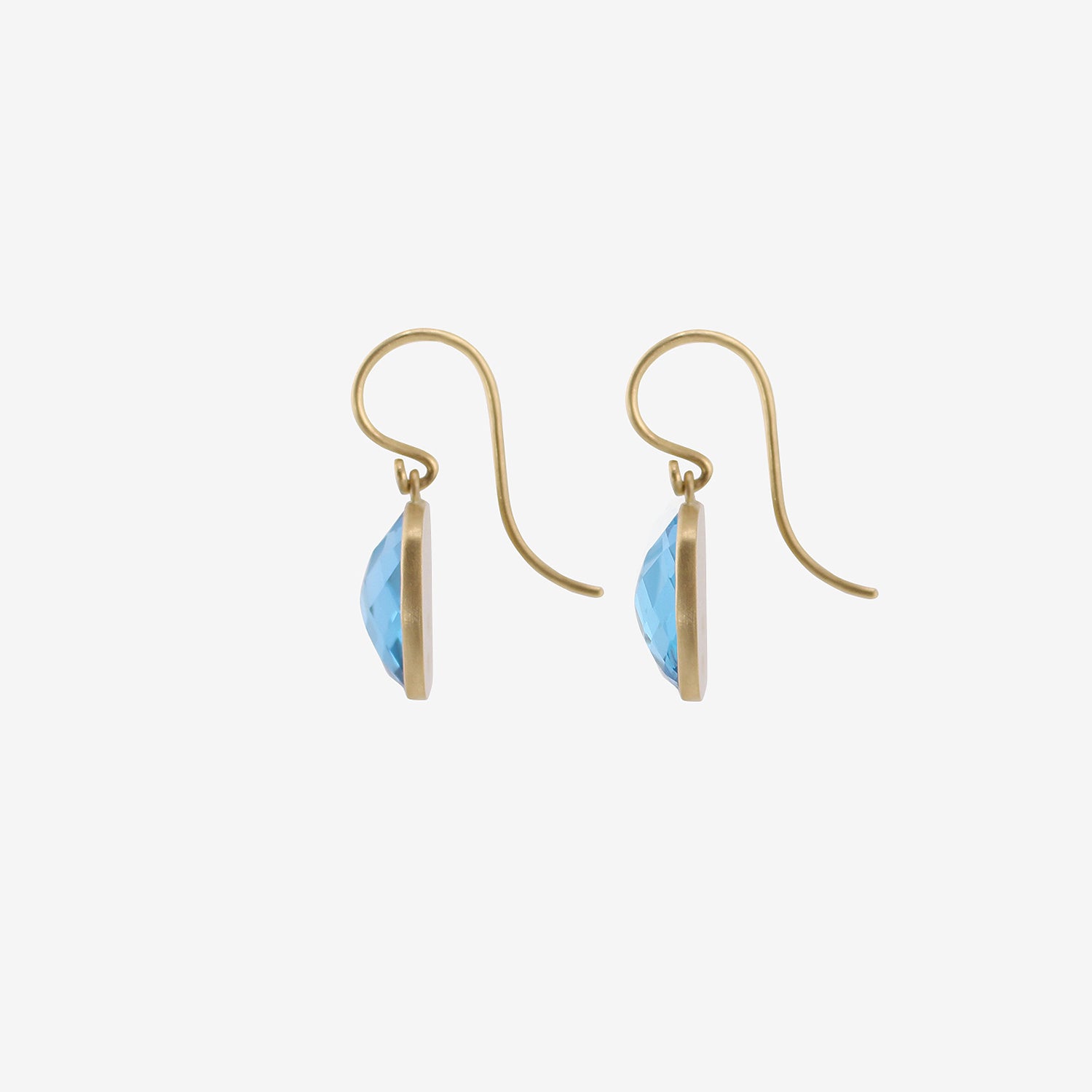 LOLA BROOKS 18K & CUSHION-SHAPED SWISS BLUE TOPAZ DROP EARRINGS, 10.15CT