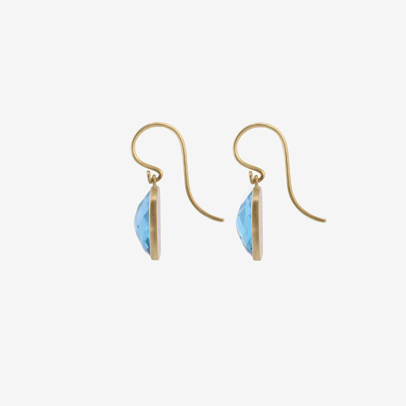 LOLA BROOKS 18K & CUSHION-SHAPED SWISS BLUE TOPAZ DROP EARRINGS, 10.15CT
