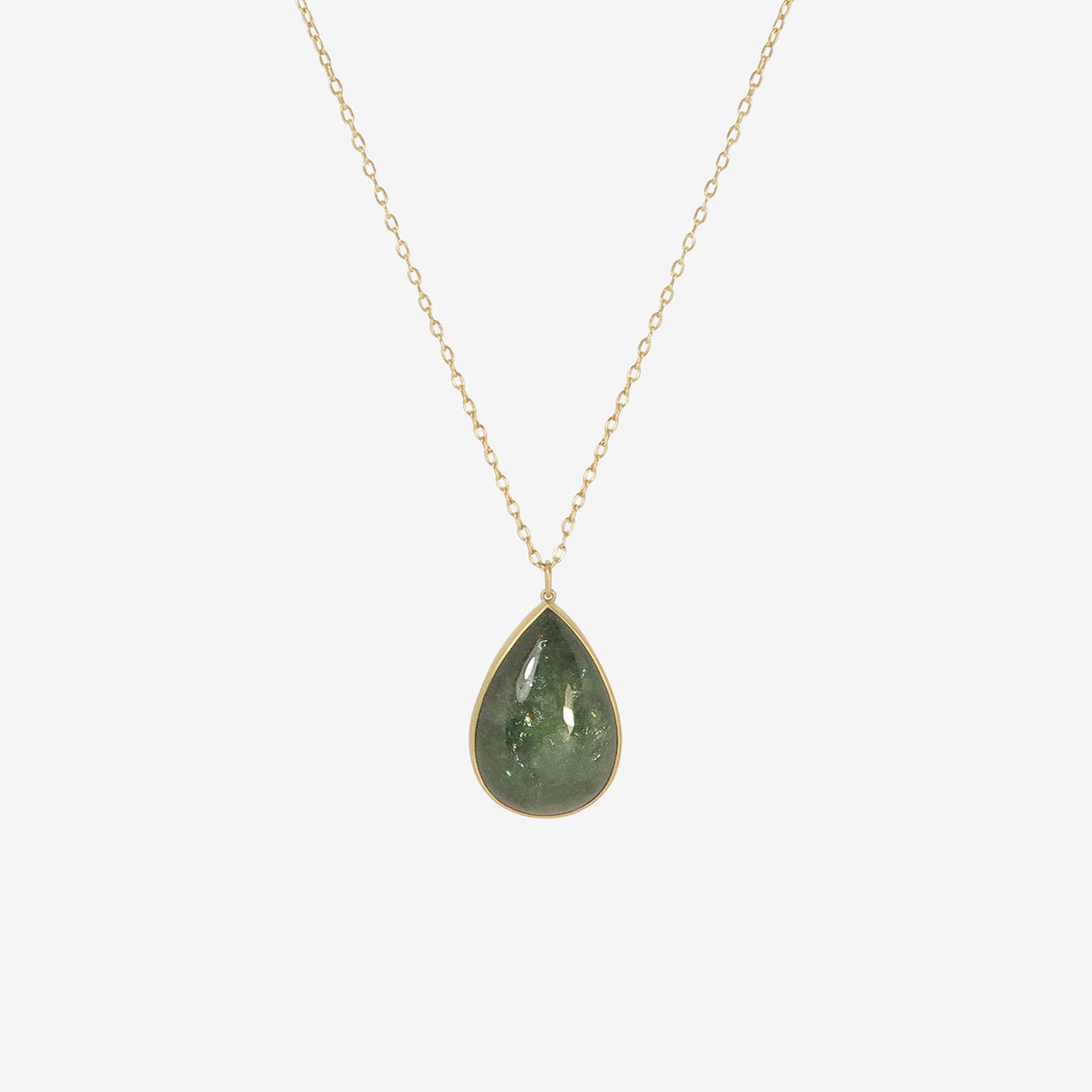 LOLA BROOKS 18K & DEEP GREEN TOURMALINE TEARDROP CONFETTI NECKLACE, 44.14CT
