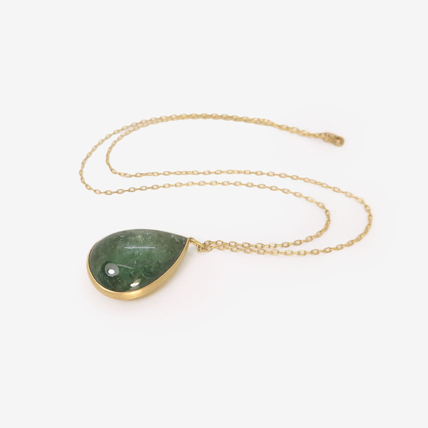 LOLA BROOKS 18K & DEEP GREEN TOURMALINE TEARDROP CONFETTI NECKLACE, 44.14CT