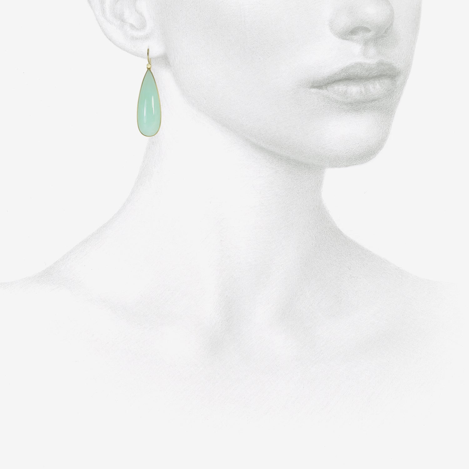 LOLA BROOKS 18K & CHRYSOPRASE LONG TEARDROP EARRINGS, 42.31CT