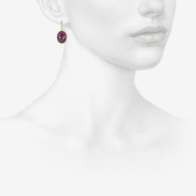 LOLA BROOKS 18K & OVAL PINK TOURMALINE DROP EARRINGS, 21.46CT