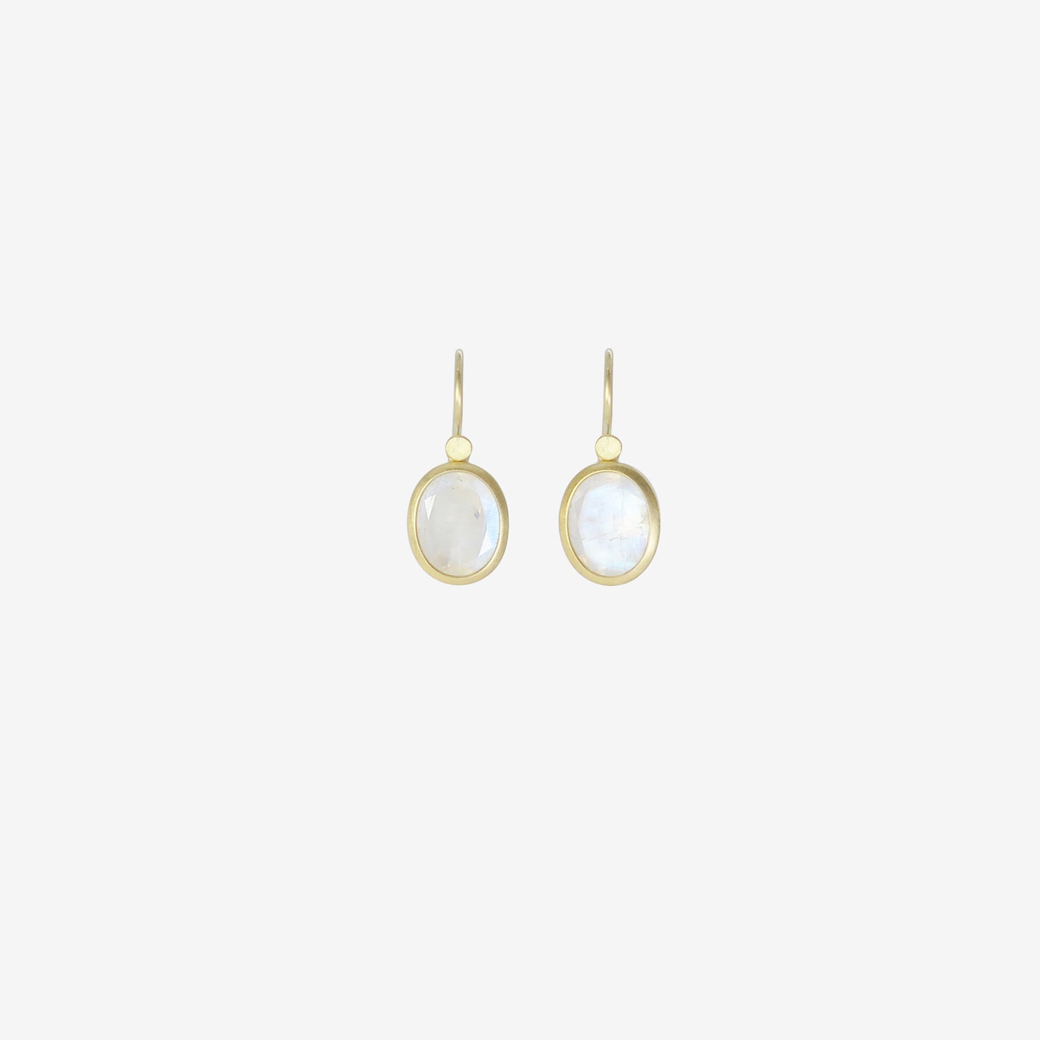 LOLA BROOKS 18K & SMALL OVAL MOONSTONE DROP EARRINGS, 6.74CT
