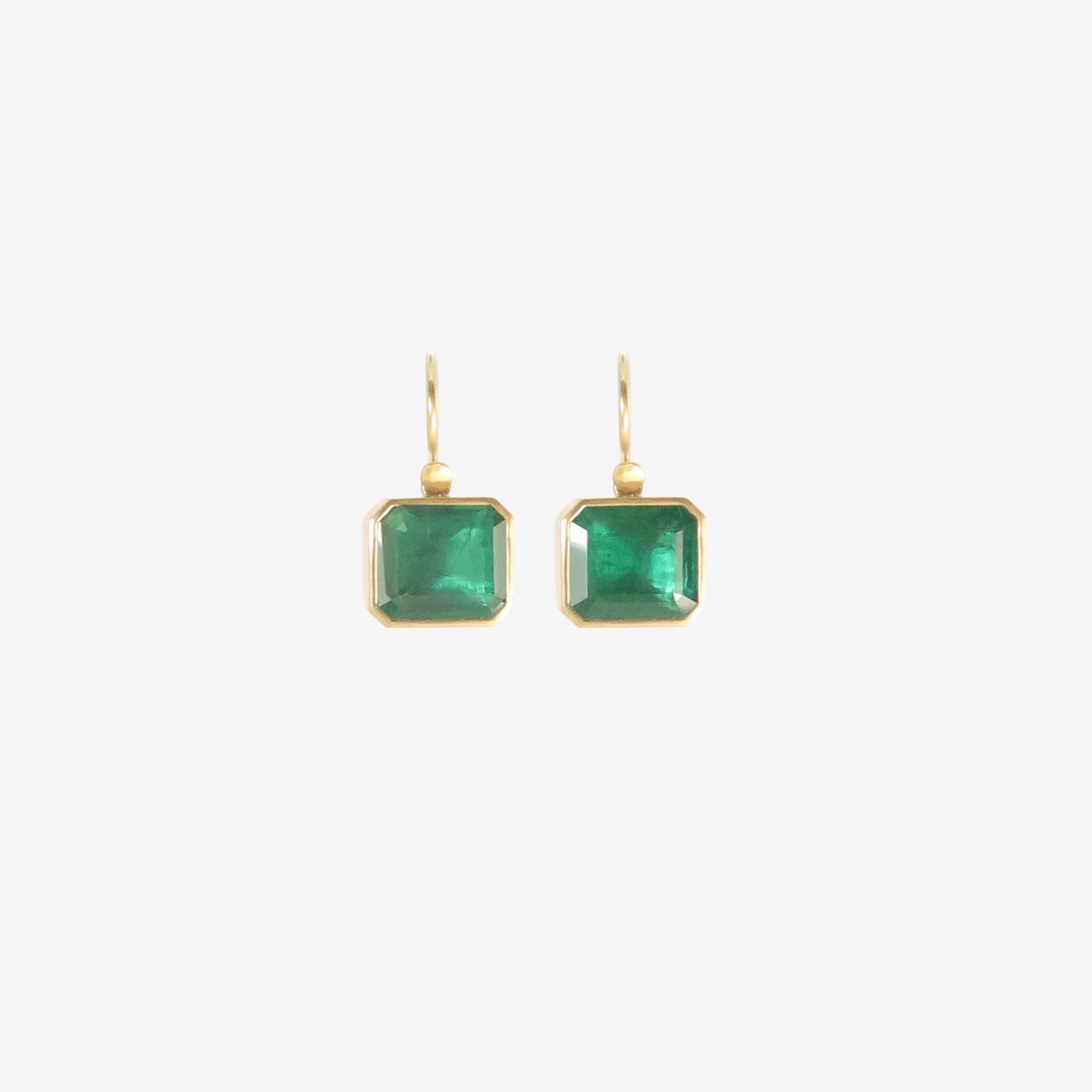 LOLA BROOKS 18K & EMERALD-CUT ZAMBIAN EMERALD DROP EARRINGS, 7.07CT