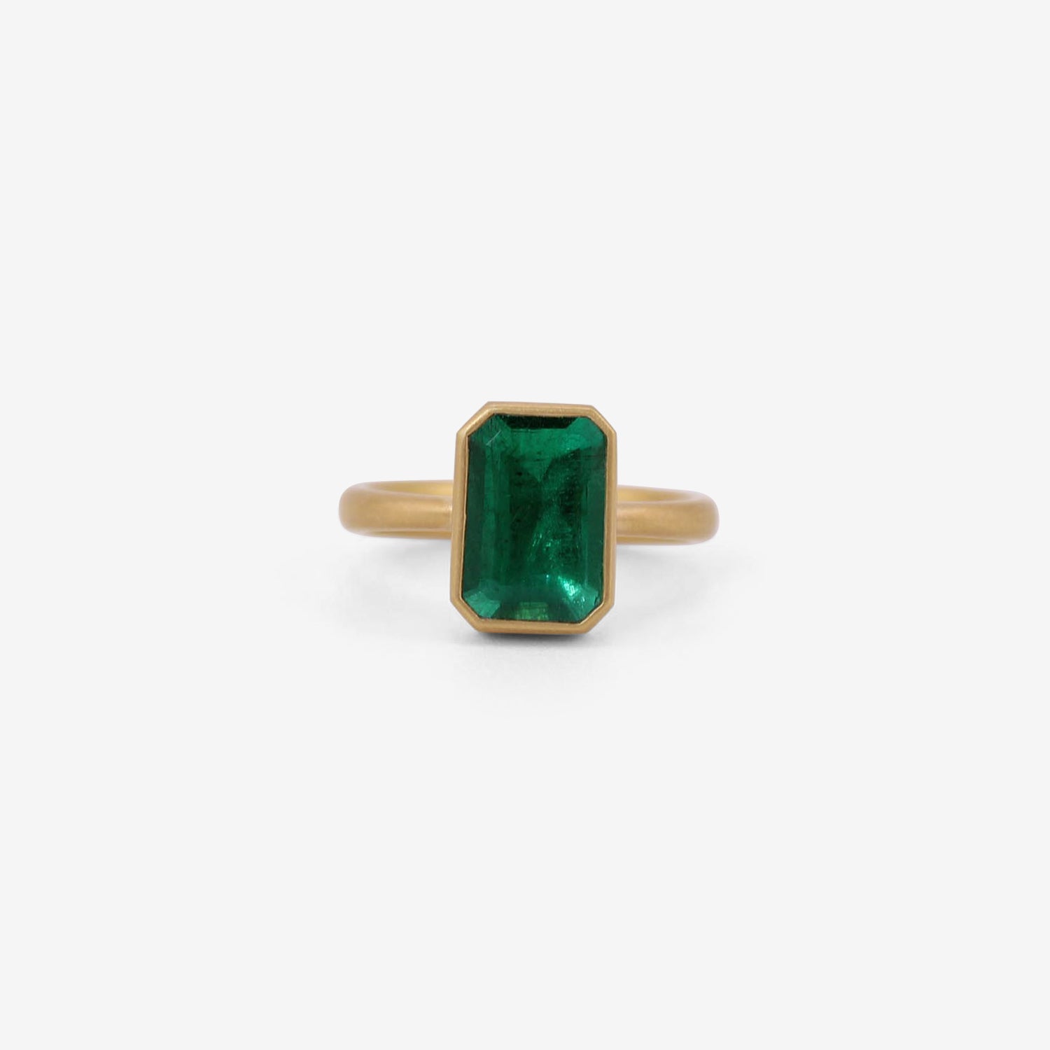 LOLA BROOKS 18K & EMERALD-CUT ZAMBIAN EMERALD RING, 2.45CT