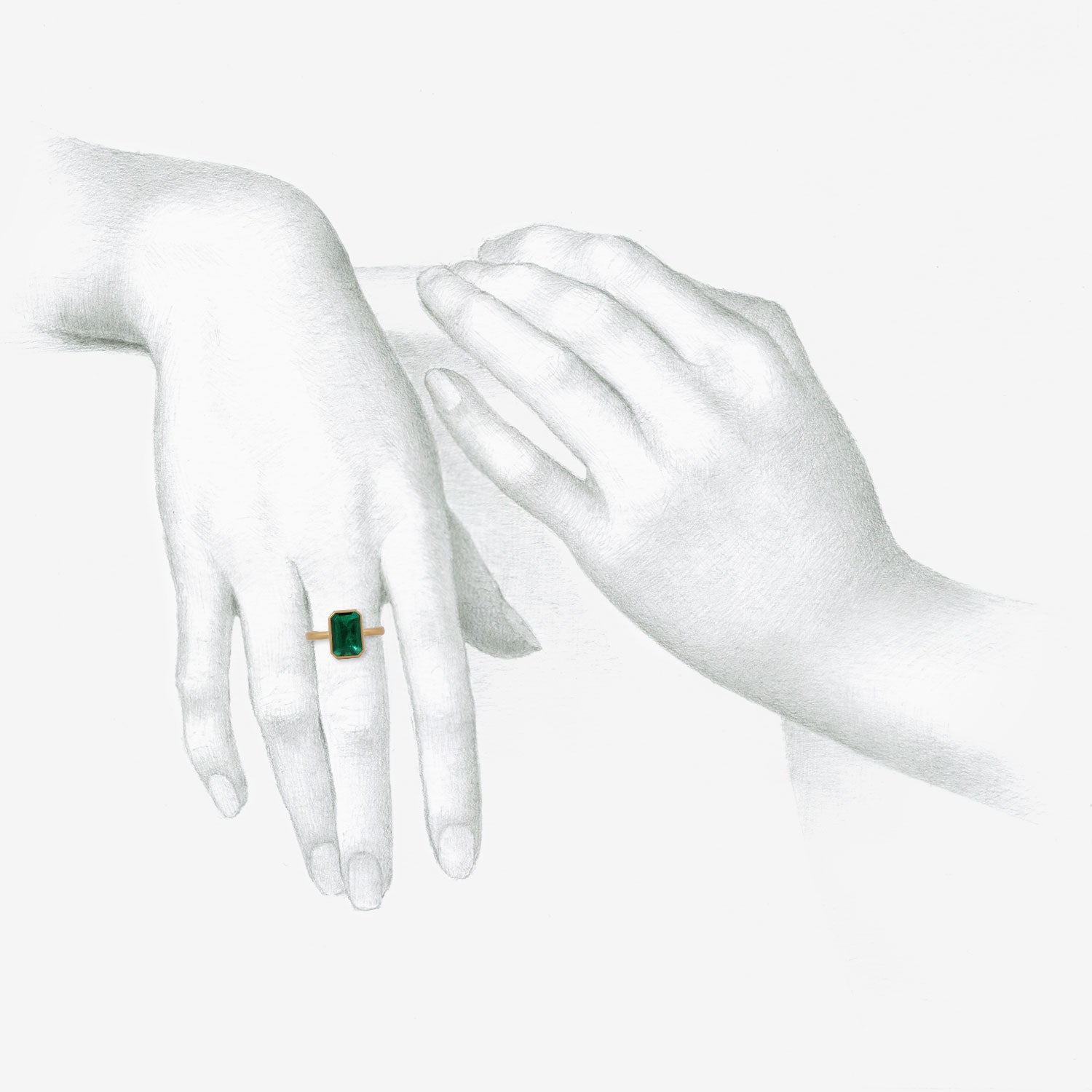 LOLA BROOKS 18K & EMERALD-CUT ZAMBIAN EMERALD RING, 2.45CT