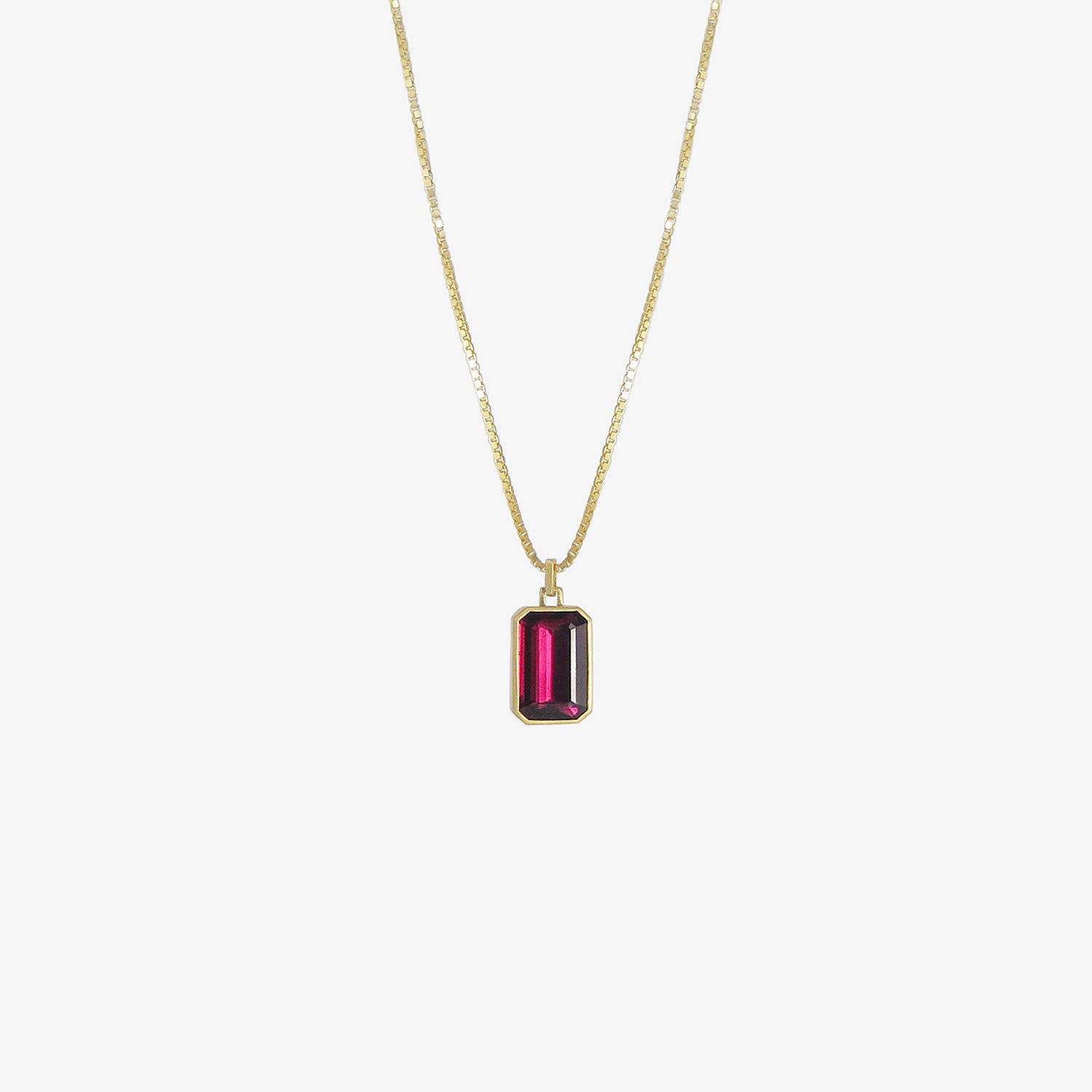 LOLA BROOKS 18K & EMERALD-CUT RUBELLITE TOURMALINE PENDANT, 5.65CT