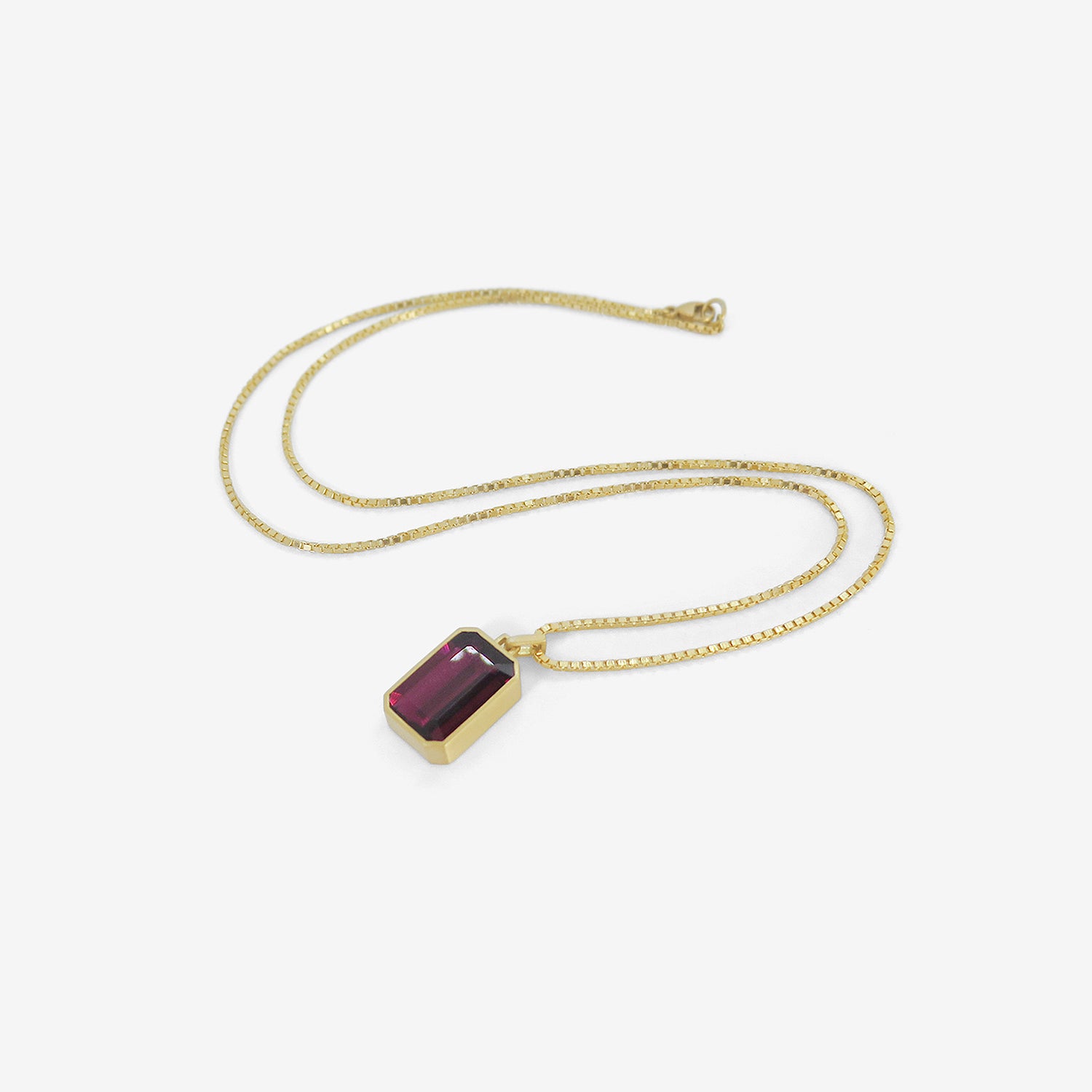 LOLA BROOKS 18K & EMERALD-CUT RUBELLITE TOURMALINE PENDANT, 5.65CT