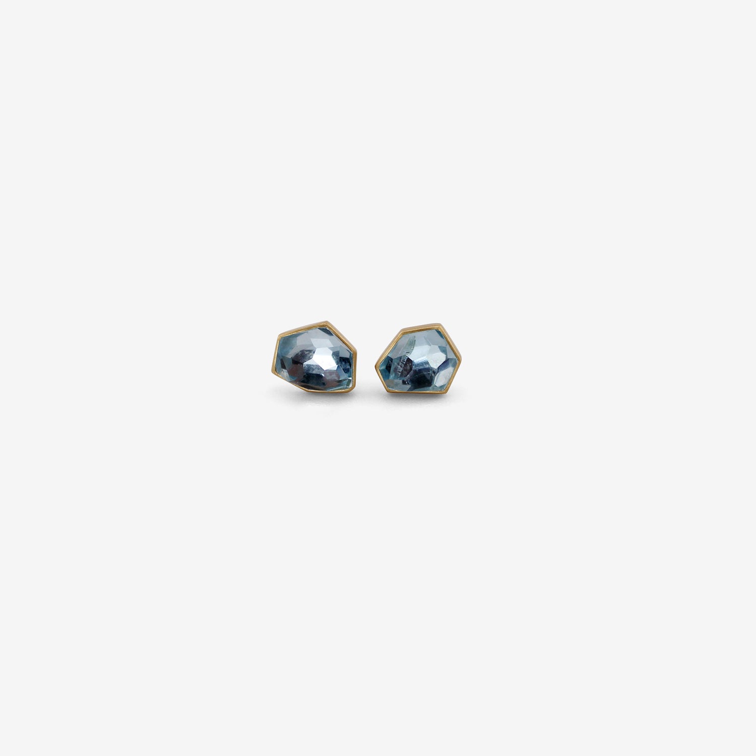 LOLA BROOKS 18K & FACETED AQUAMARINE CRYSTAL STUDS, 2.29CT
