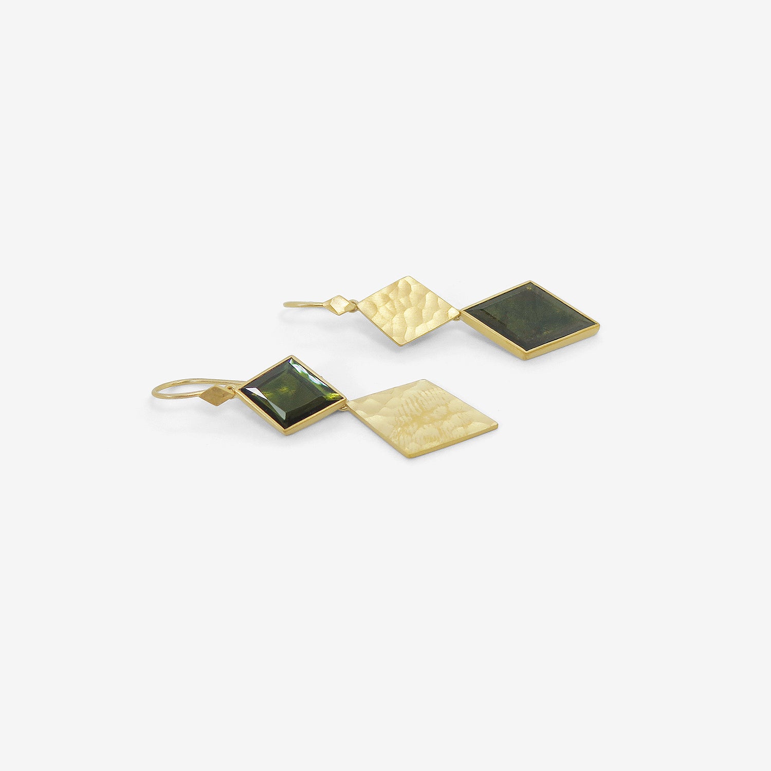 【LAZY DAWN】 circle drop earring E017★2色 Zinc Alloy Glass Stone Multi Color Geometric Trend Drop