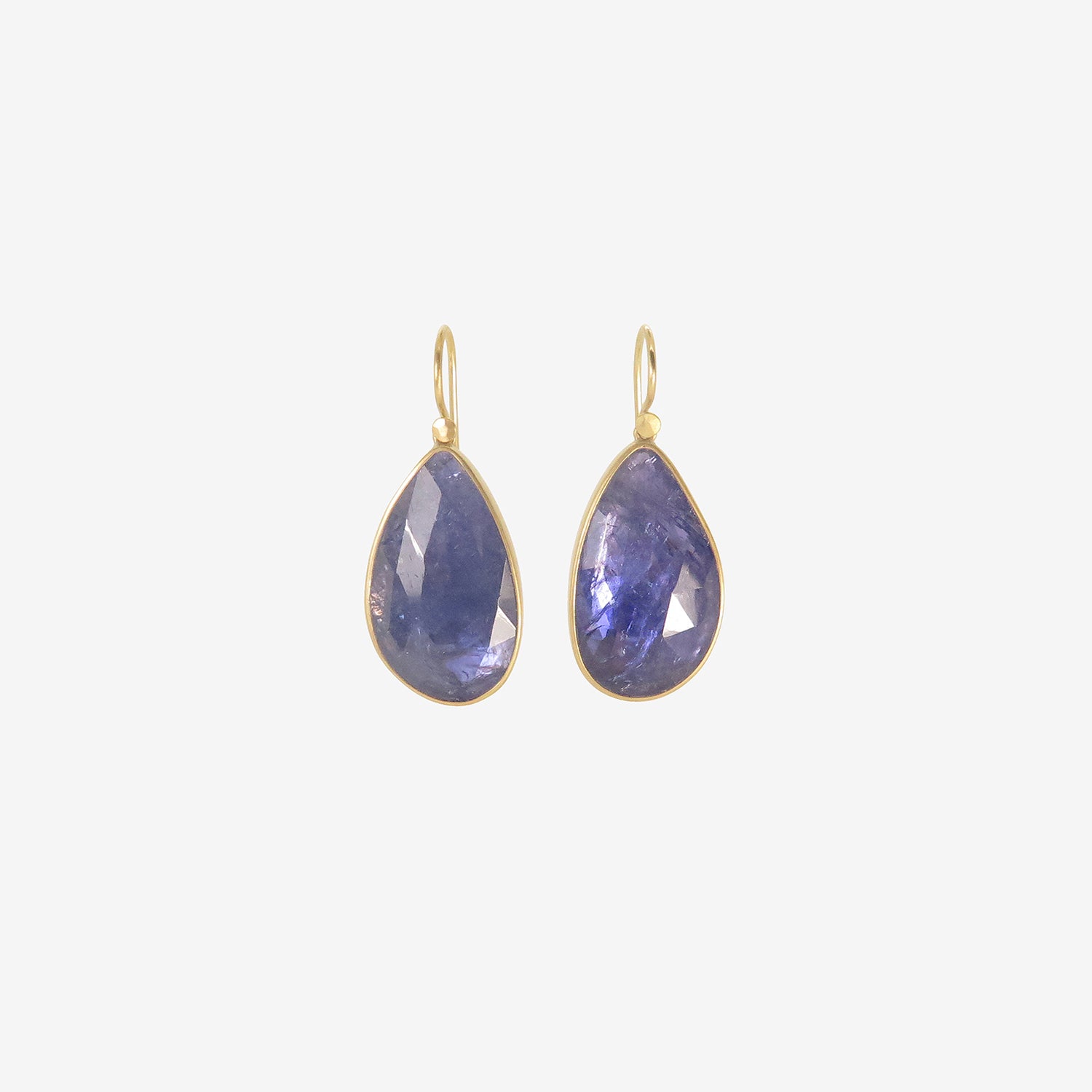 LOLA BROOKS 18K & LARGE ROSE-CUT TANZANITE PEBBLE DROP EARRINGS, 27.95CT