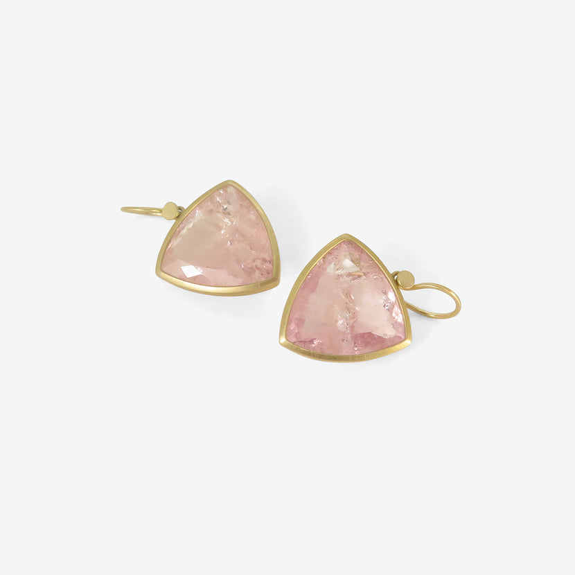 LOLA BROOKS 18K & MORGANITE TRILLIANT EARRINGS, 24.67CT