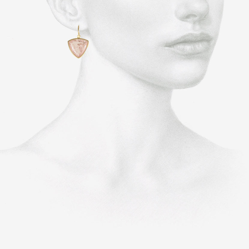 LOLA BROOKS 18K & MORGANITE TRILLIANT EARRINGS, 24.67CT