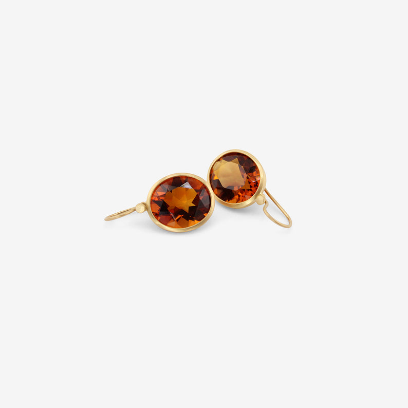 LOLA BROOKS 18K & OVAL BRAZILIAN CITRINE DROP EARRINGS, 19.21CT