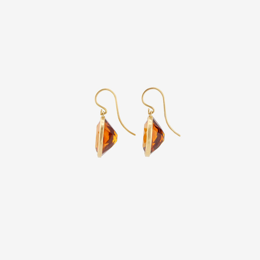 LOLA BROOKS 18K & OVAL BRAZILIAN CITRINE DROP EARRINGS, 19.21CT