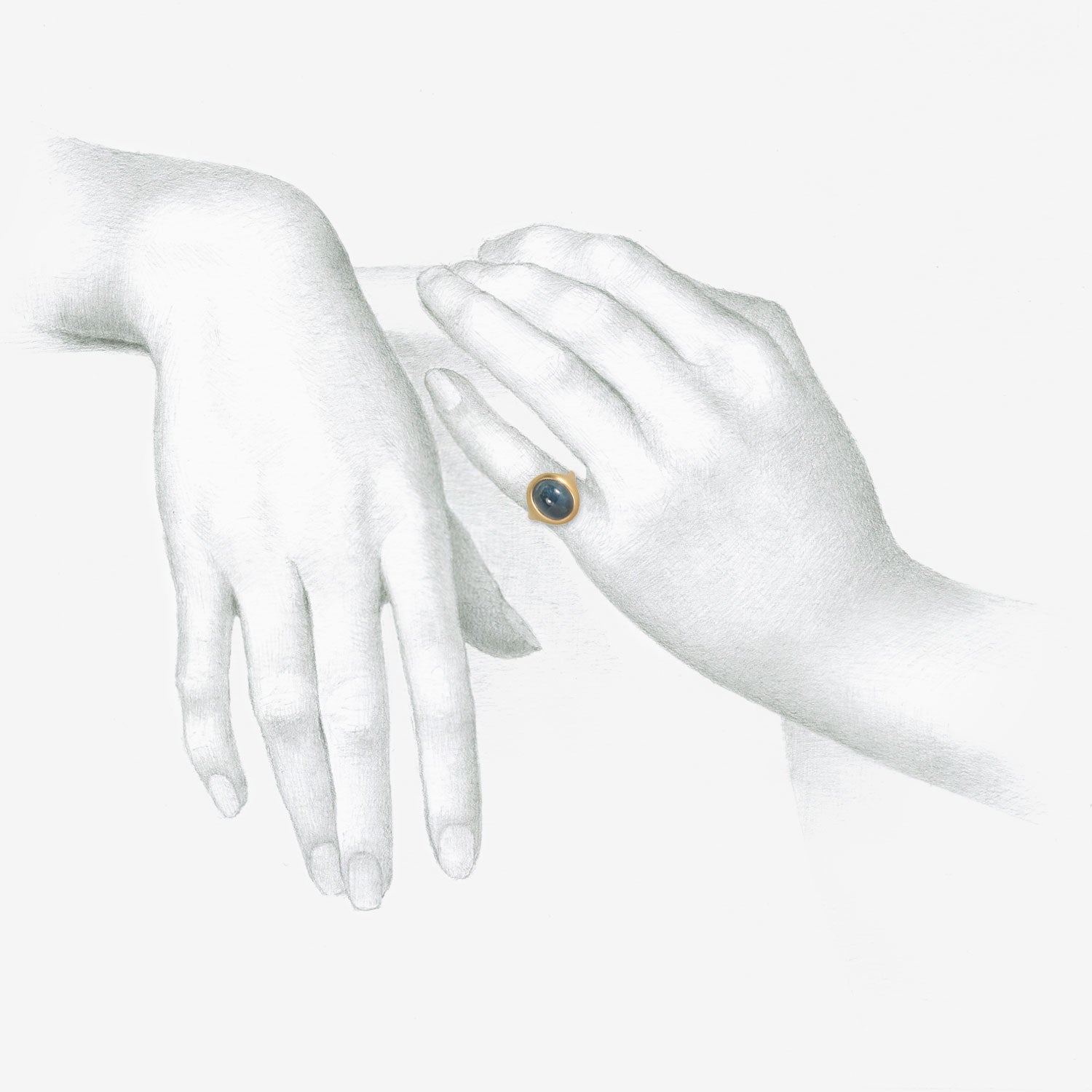 LOLA BROOKS 18K & OVAL BLUE TOURMALINE CAST RING, 6.88CT