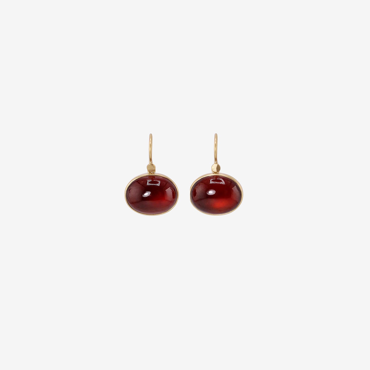 LOLA BROOKS 18K & OVAL HESSONITE GARNET EARRINGS, 18.67CT
