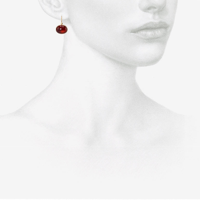LOLA BROOKS 18K & OVAL HESSONITE GARNET EARRINGS, 18.67CT
