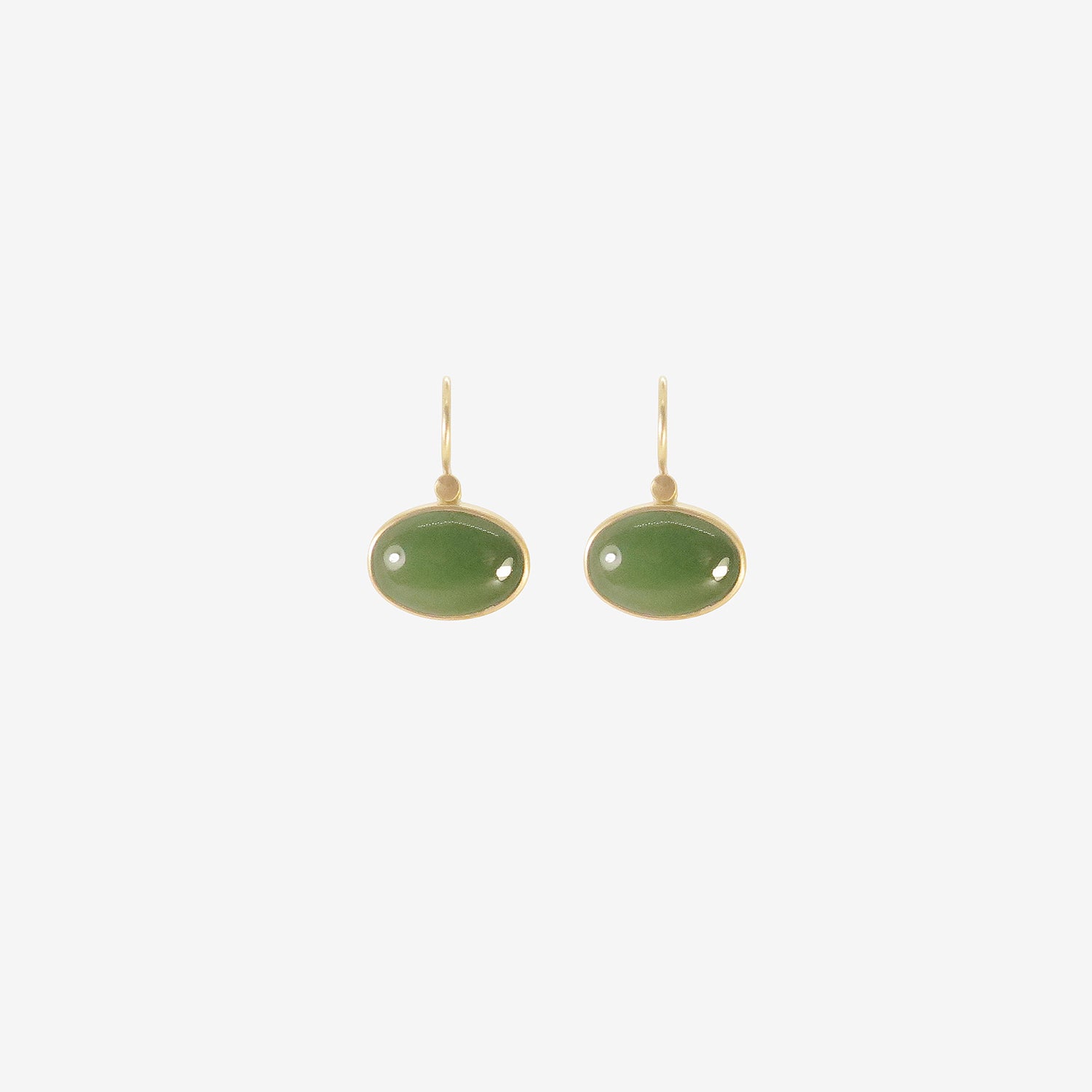 LOLA BROOKS 18K & OVAL JADE DROP EARRINGS, 9.62CT