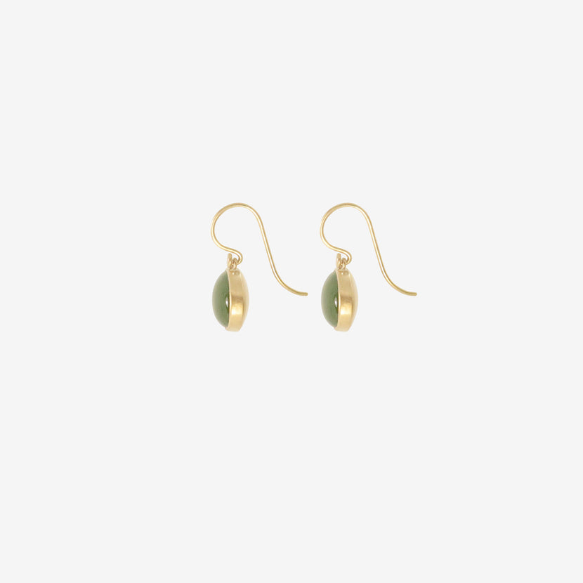 LOLA BROOKS 18K & OVAL JADE DROP EARRINGS, 9.62CT