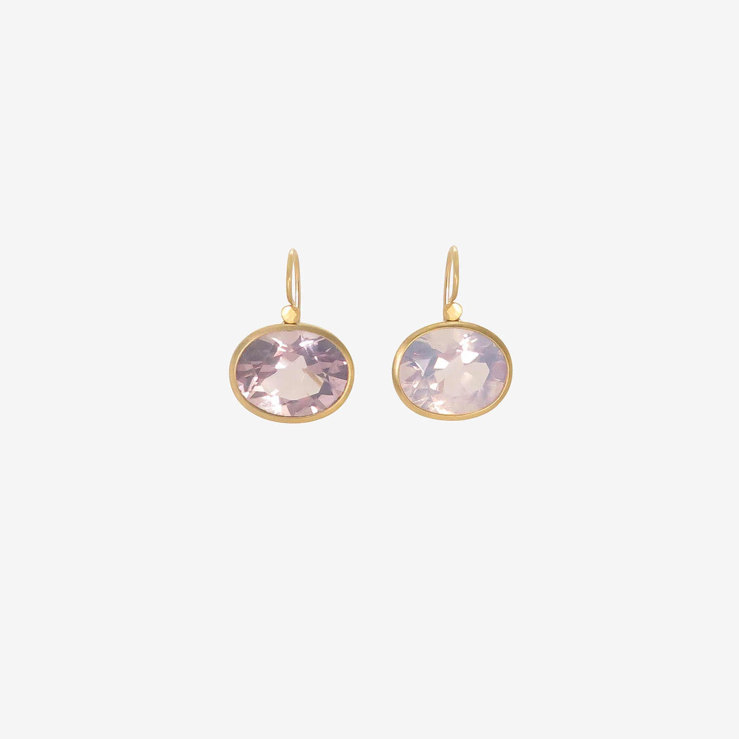 LOLA BROOKS 18K & OVAL LILAC AMETHYST EARRINGS, 21.98CT
