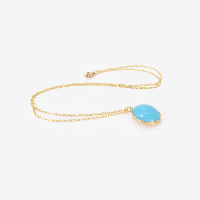 LOLA BROOKS 18K & OVAL SLEEPING BEAUTY TURQUOISE NECKLACE, 9.92CT