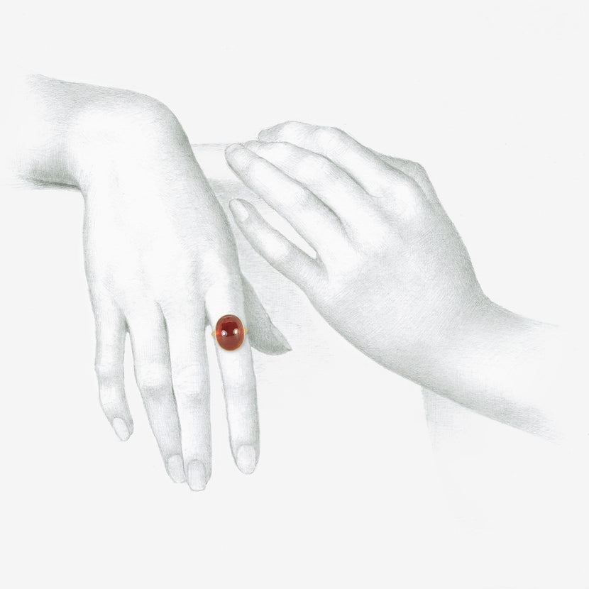 LOLA BROOKS 18K & OVAL SPESSARTITE GARNET RING, 19.87CT