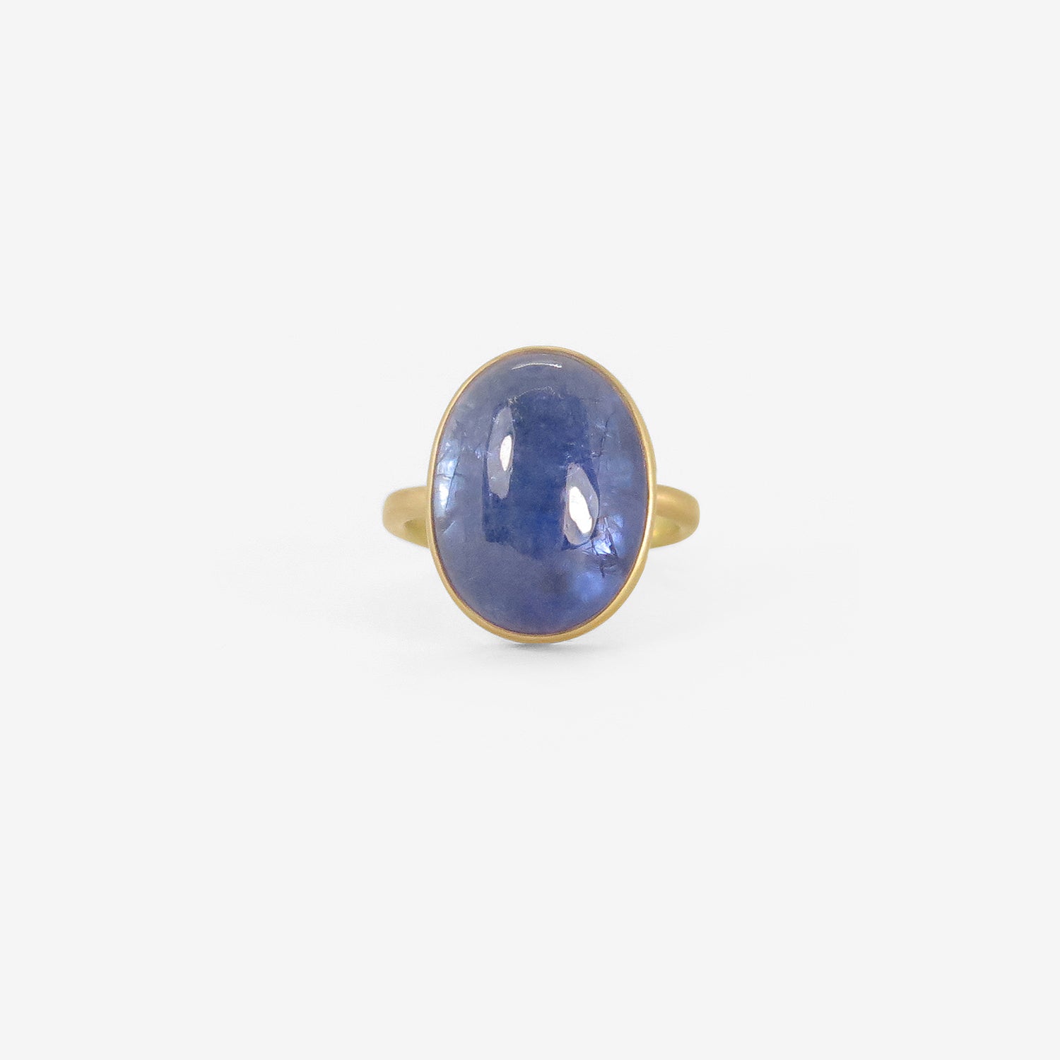 LOLA BROOKS 18K & OVAL TANZANITE RING, 12.34CT