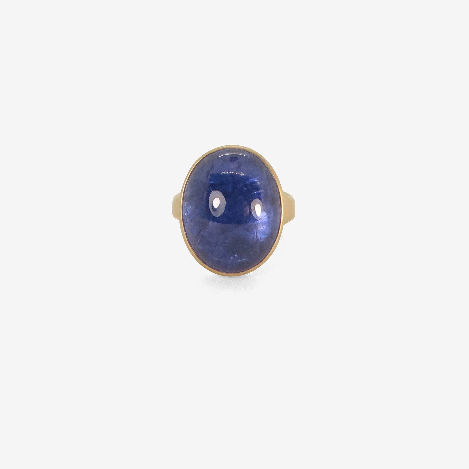 LOLA BROOKS 18K & OVAL TANZANITE RING, 18.39CT
