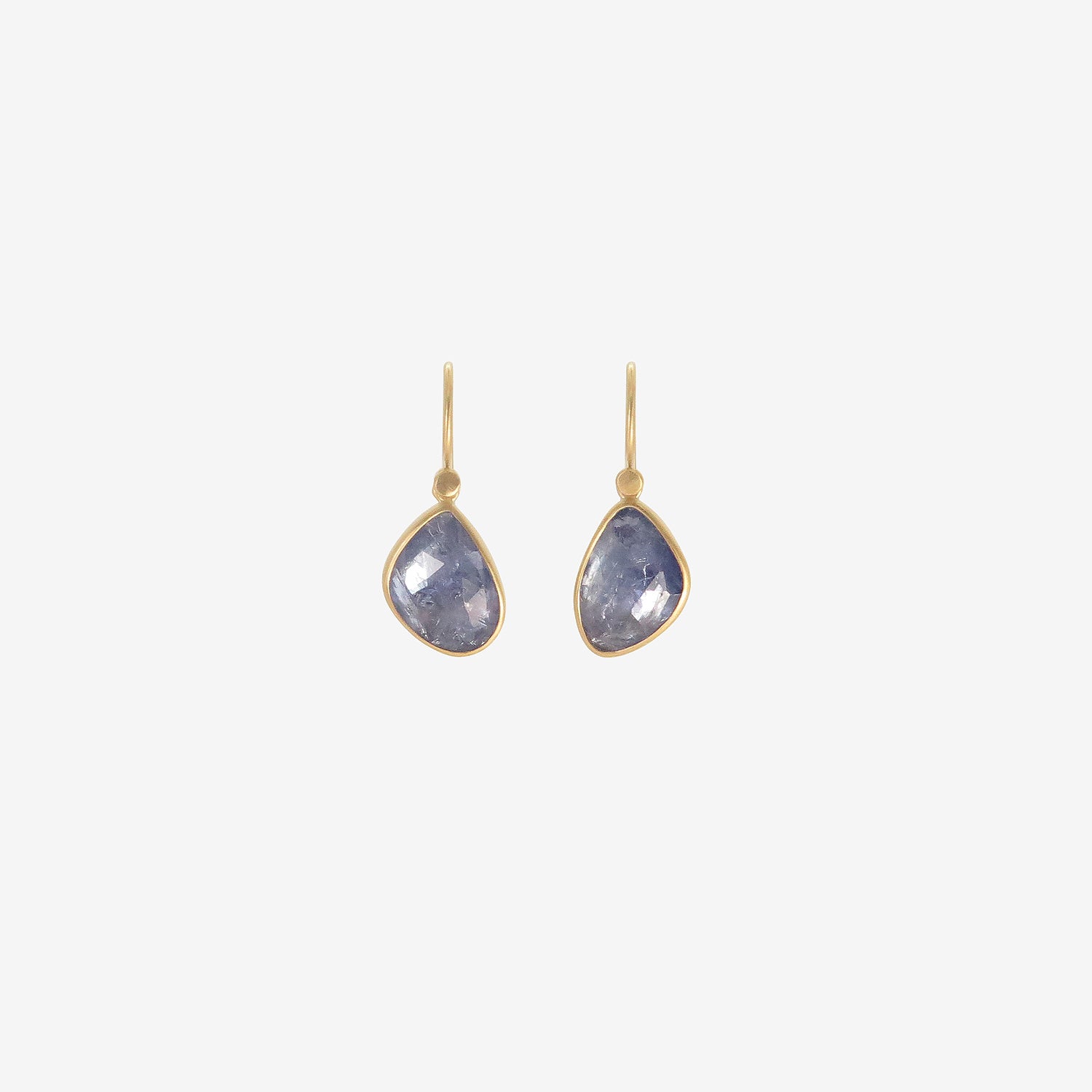 LOLA BROOKS 18K & PALE BLUE TANZANITE PEBBLE DROP EARRINGS, 6.67CT