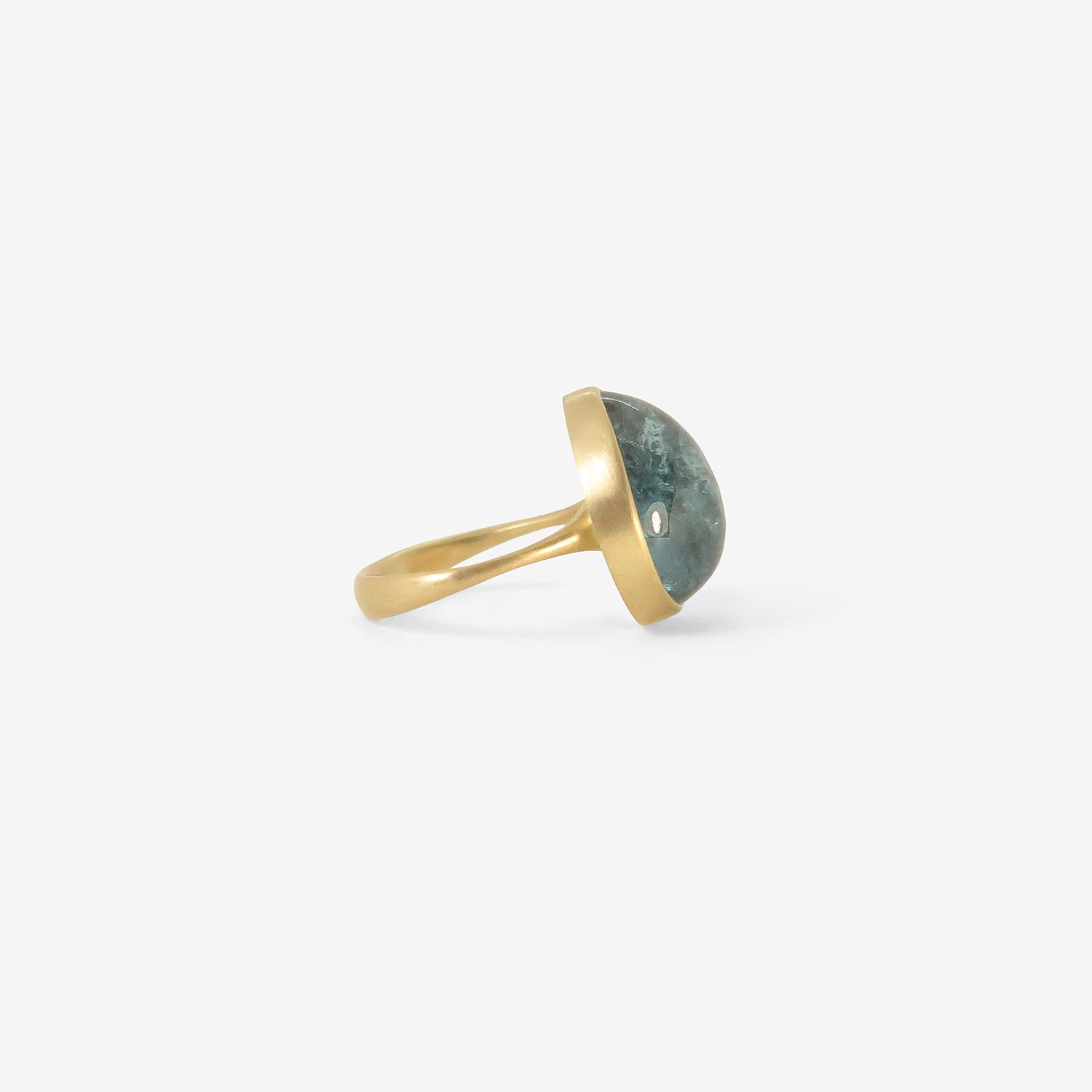 LOLA BROOKS 18K & PEAR-ISH BLUE TOURMALINE RING, 18.03CT