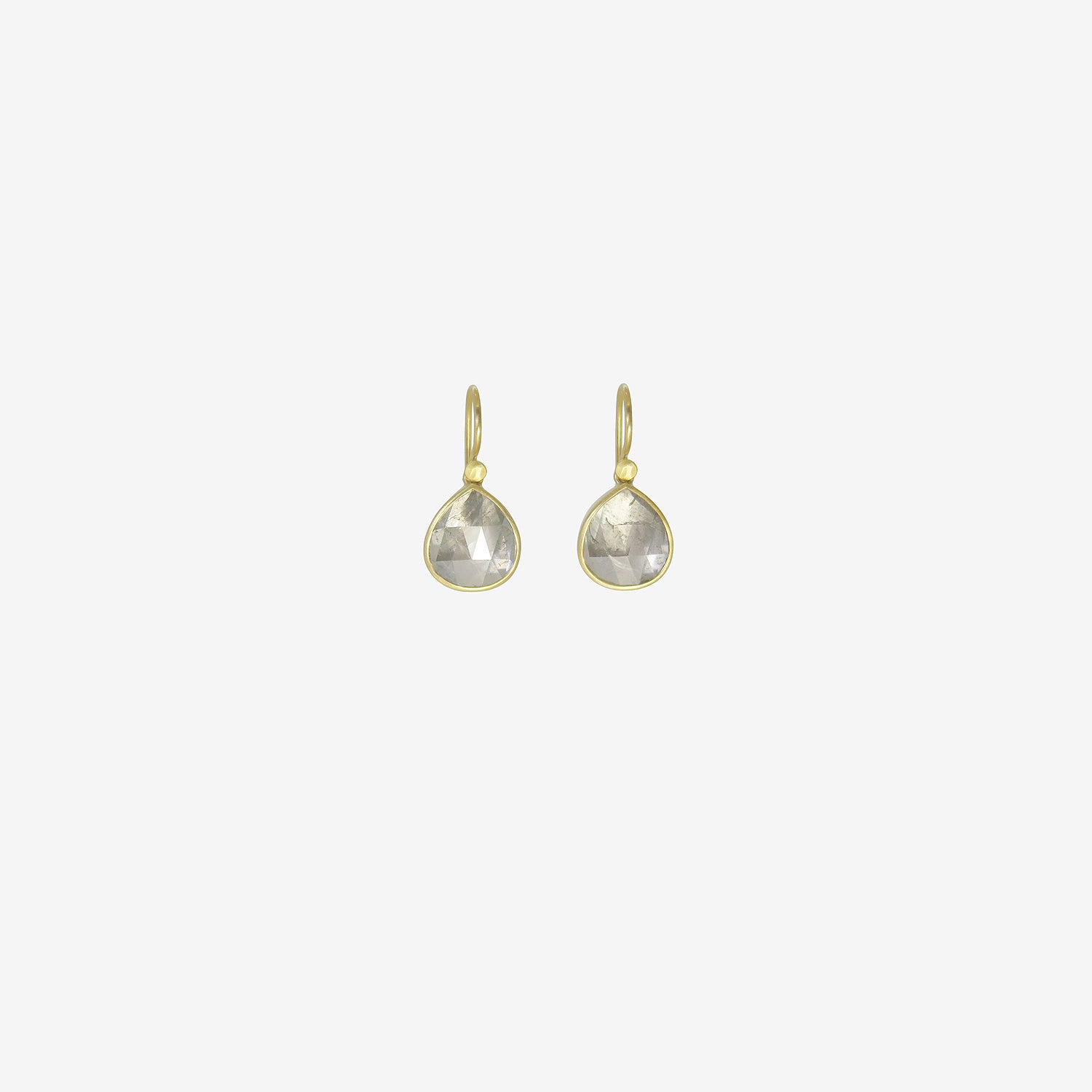 LOLA BROOKS 18K & PEAR-SHAPED DOVE GREY DIAMOND DROP EARRINGS, 3.98CT