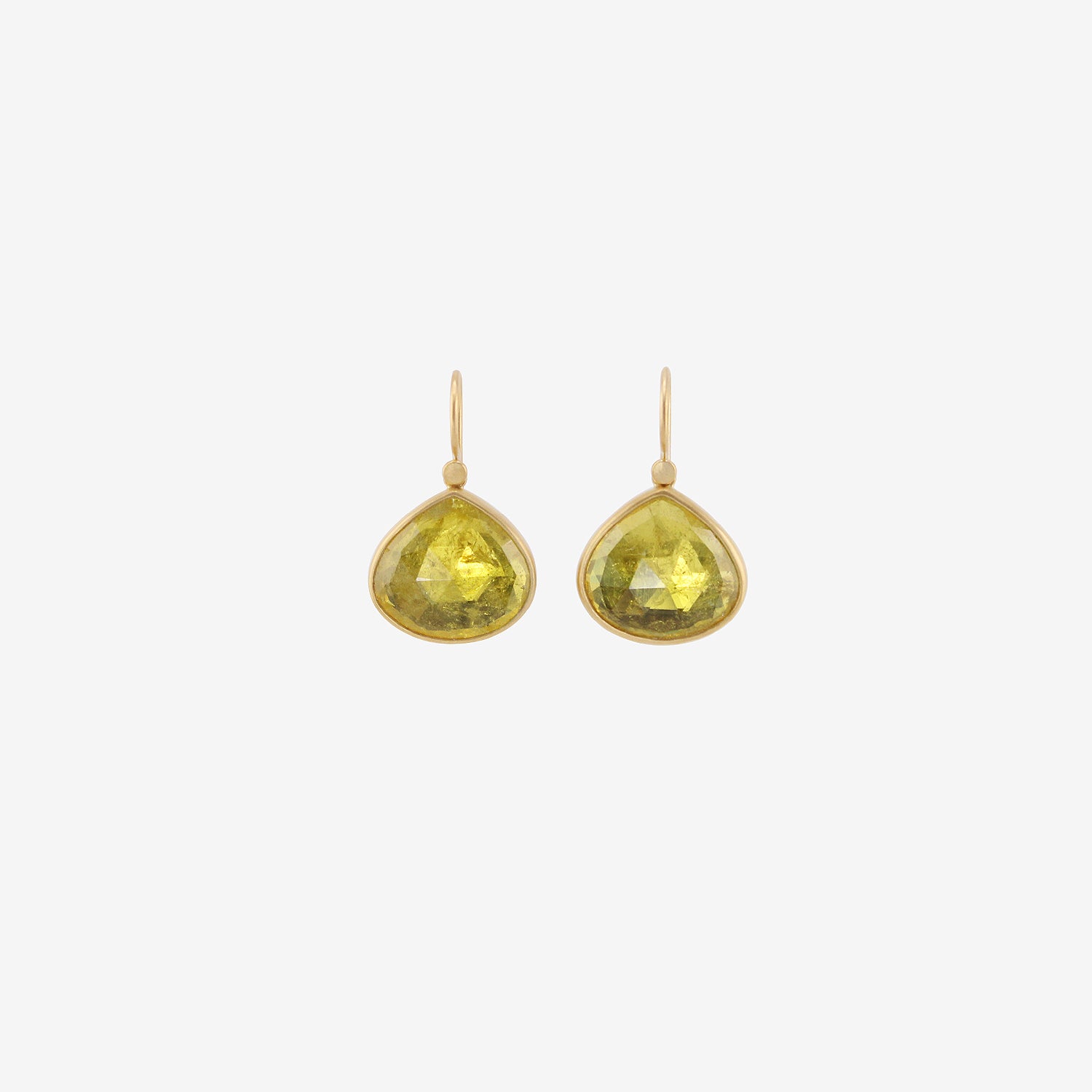 LOLA BROOKS 18K & PEAR-SHAPED SUNSHINE YELLOW TOURMALINE DROP EARRINGS, 12.79CT