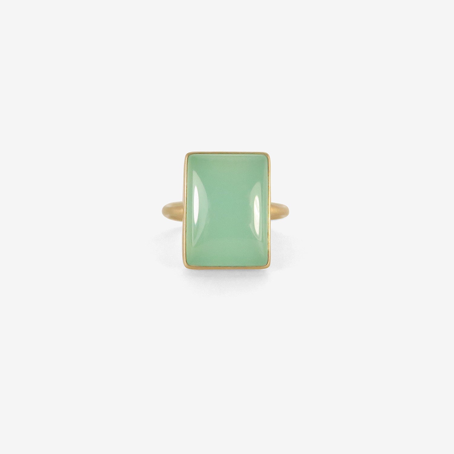LOLA BROOKS 18K & RECTANGULAR CHRYSOPRASE RING, 9.82CT