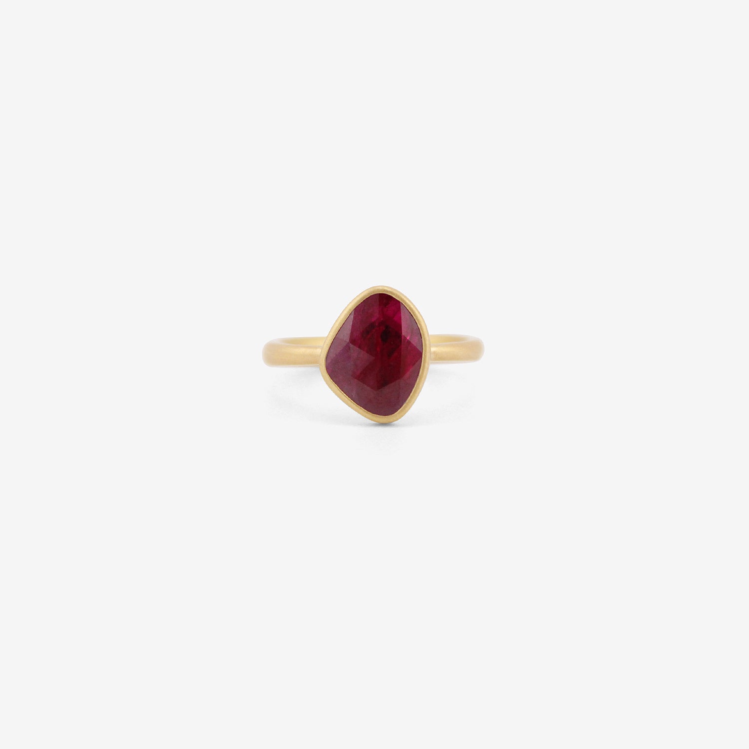 LOLA BROOKS 18K & ROSE-CUT MOZAMBIQUE RUBY PEBBLE RING, 2.23CT