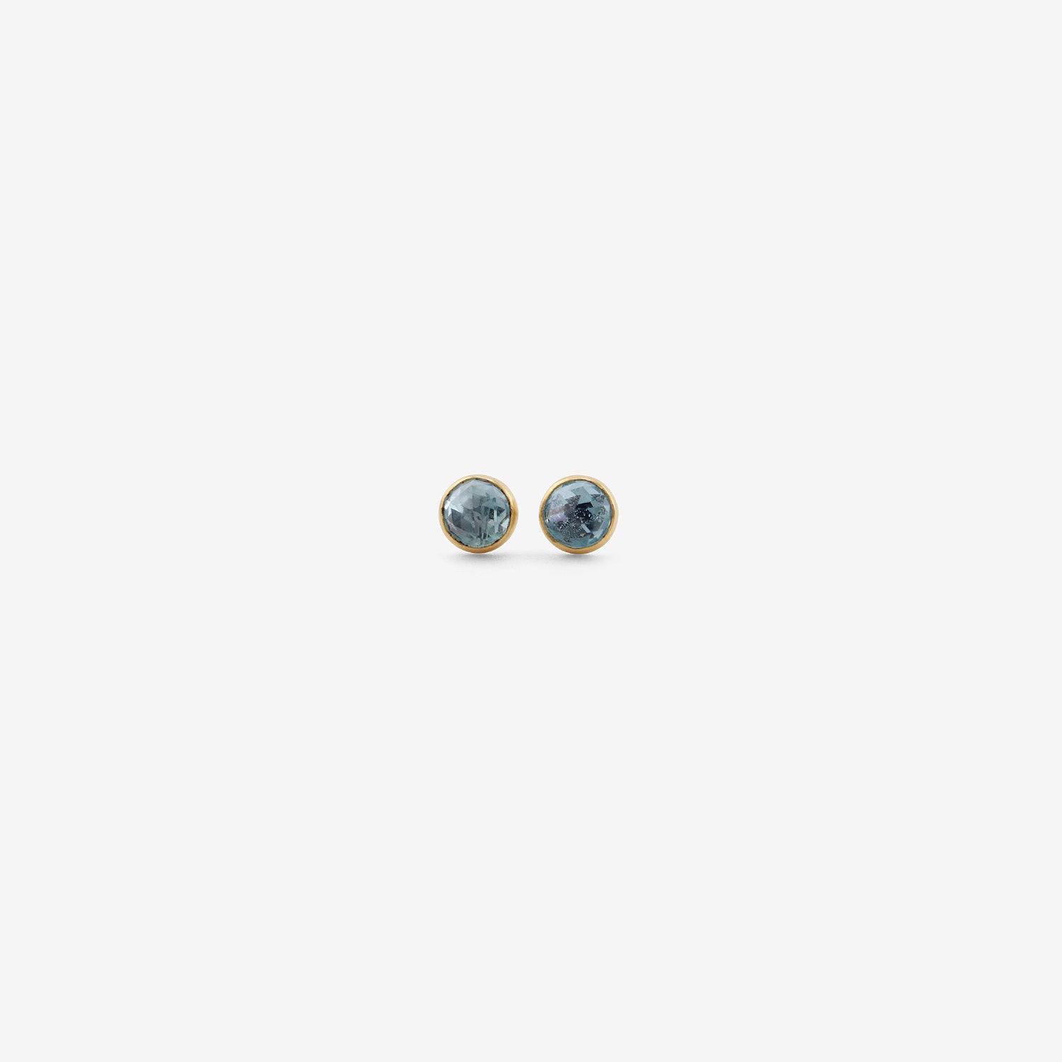 LOLA BROOKS 18K & ROUND ROSE-CUT AQUAMARINE STUDS, 1.52CT