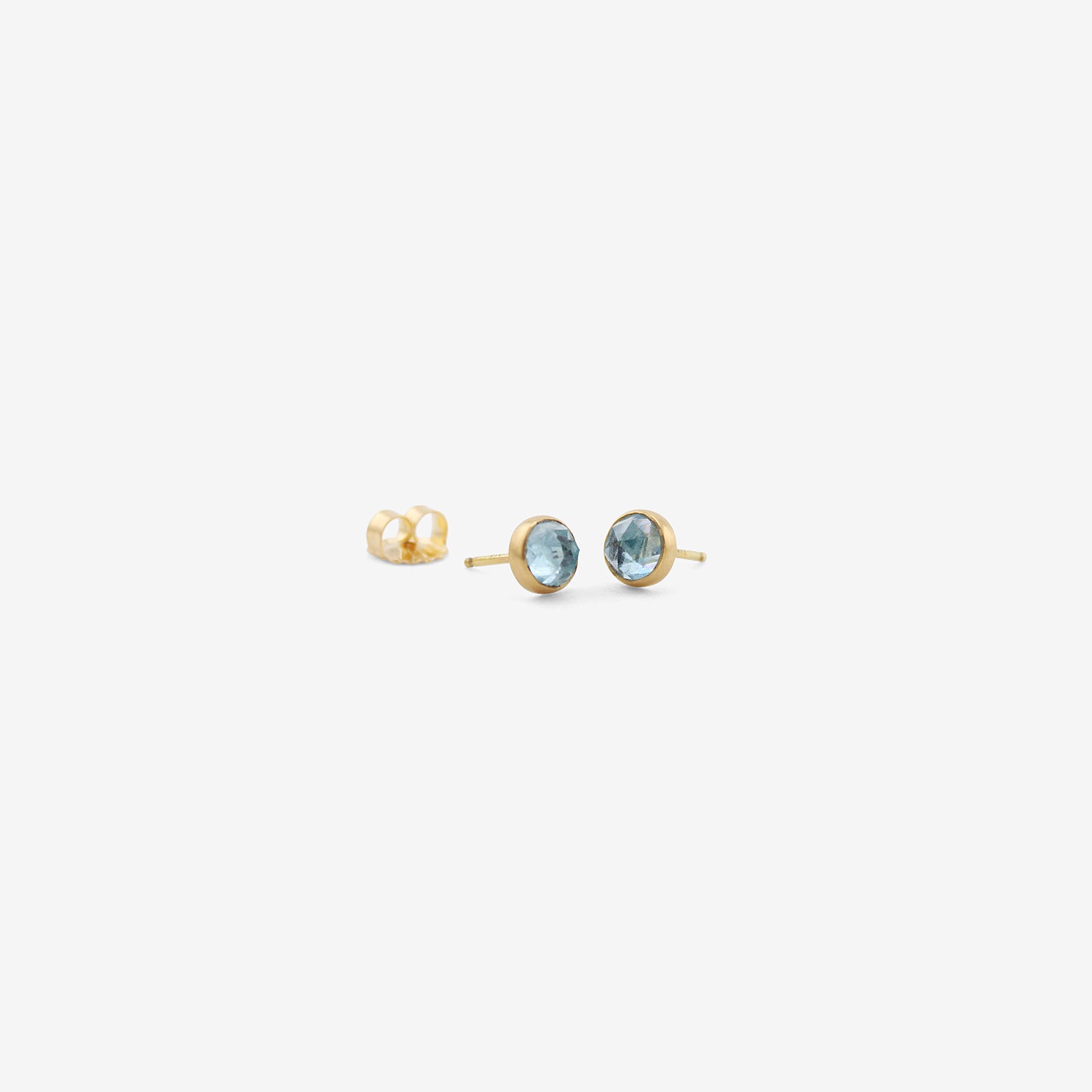 LOLA BROOKS 18K & ROUND ROSE-CUT AQUAMARINE STUDS, 1.52CT