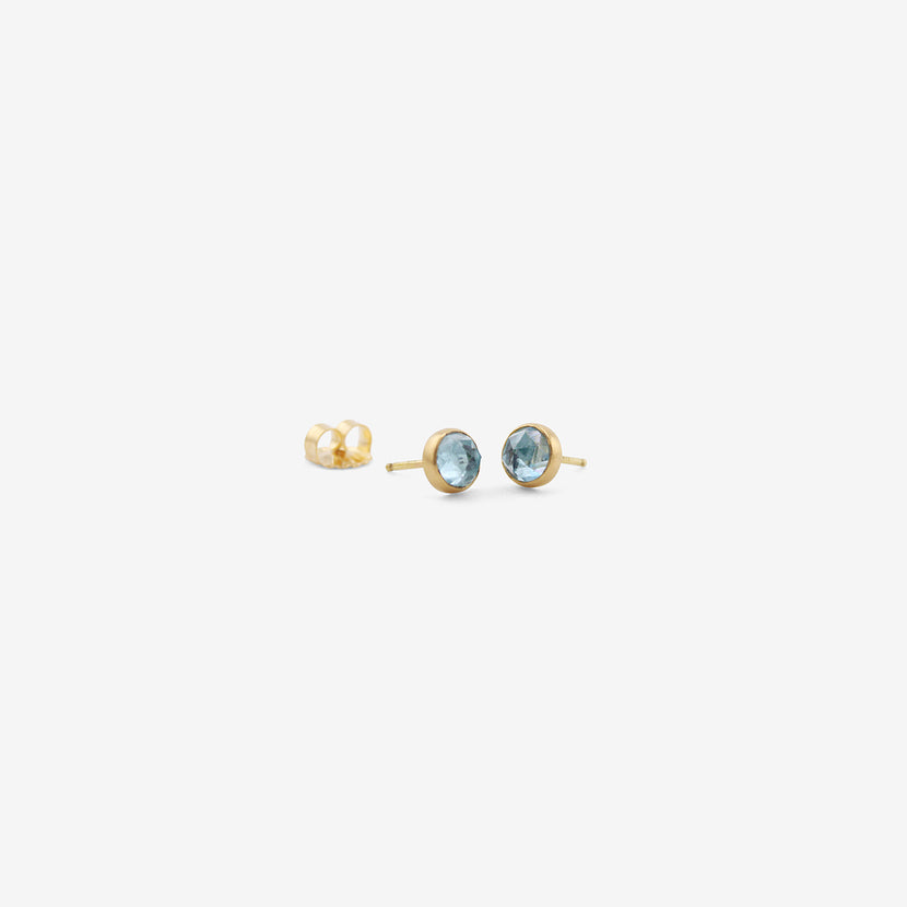 LOLA BROOKS 18K & ROUND ROSE-CUT AQUAMARINE STUDS, 1.52CT